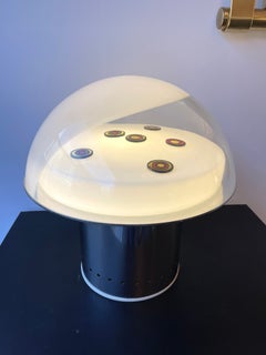 Space Age Metal Murrine Murano Glass Mushroom Lamp by Esperia, Italy, 1970s