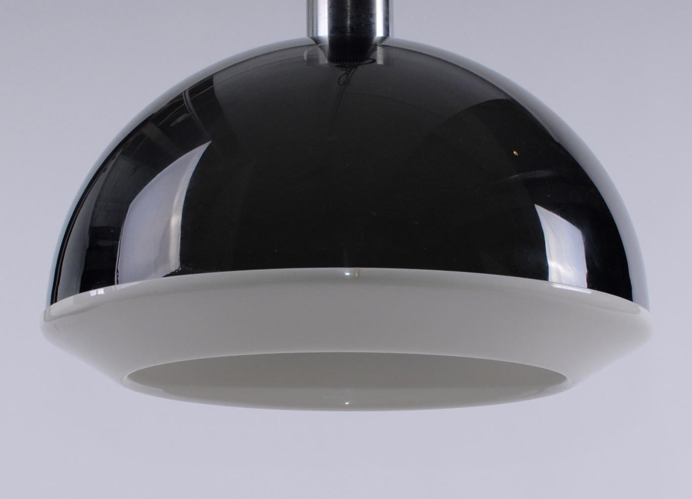 Spanish Space Age Metalarte Ceiling Lamp Grey Perplex and Aluminium, Spain, 1970s