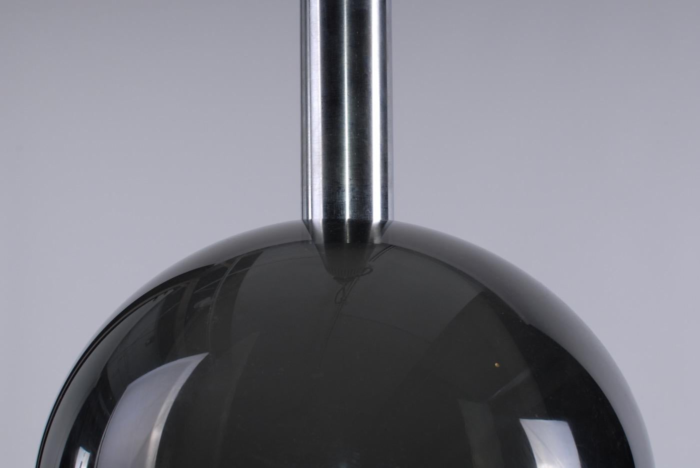 Space Age Metalarte Ceiling Lamp Grey Perplex and Aluminium, Spain, 1970s In Fair Condition In Oslo, NO