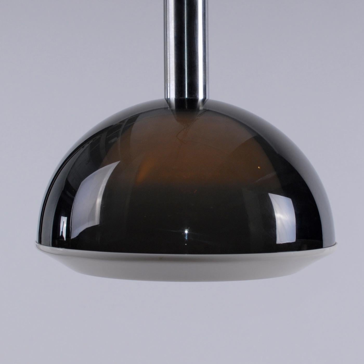 Plexiglass Space Age Metalarte Ceiling Lamp Grey Perplex and Aluminium, Spain, 1970s