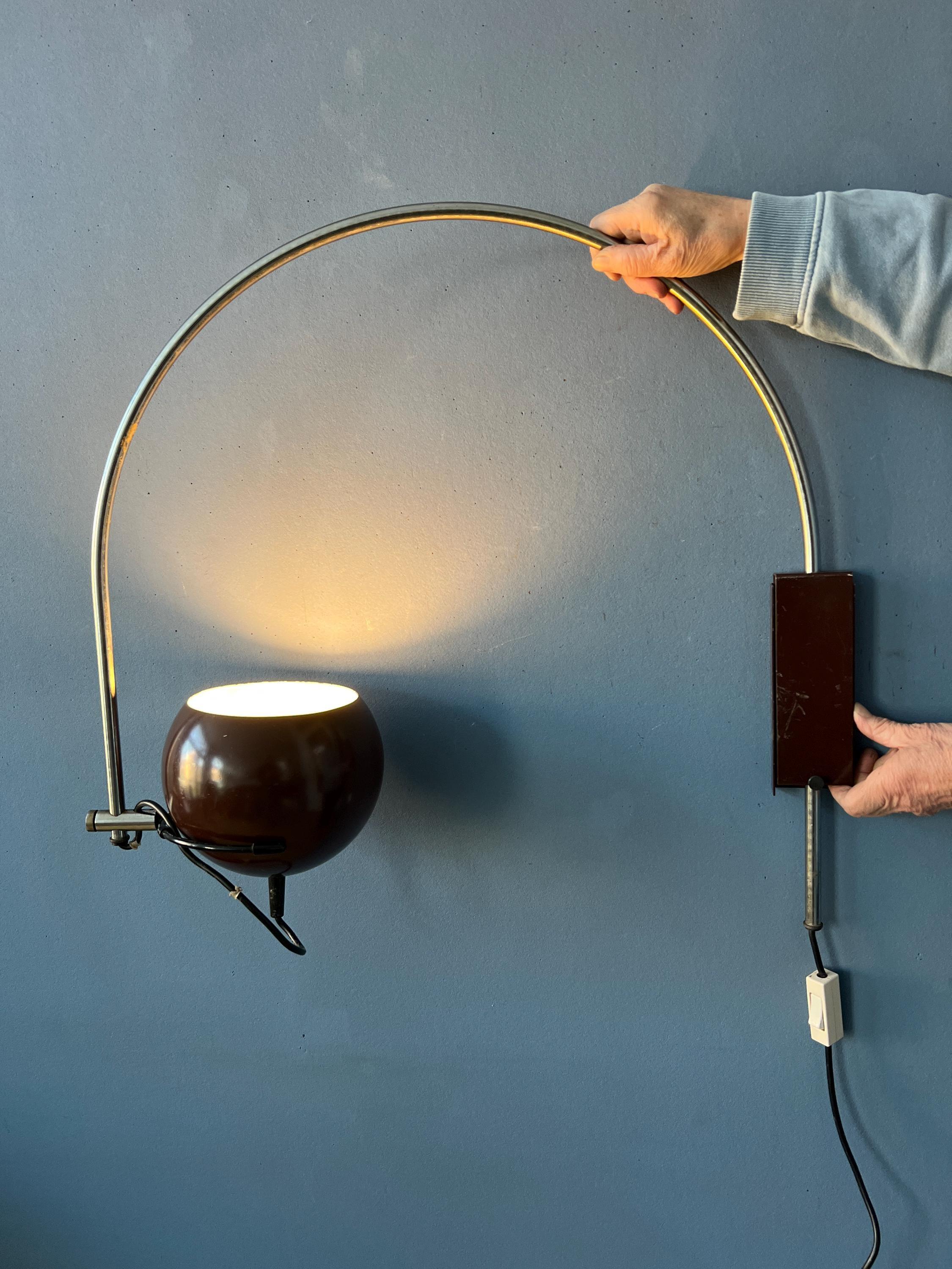 Space AGE, lampe murale en forme de globe en marron par Herda, années 70 en vente 3