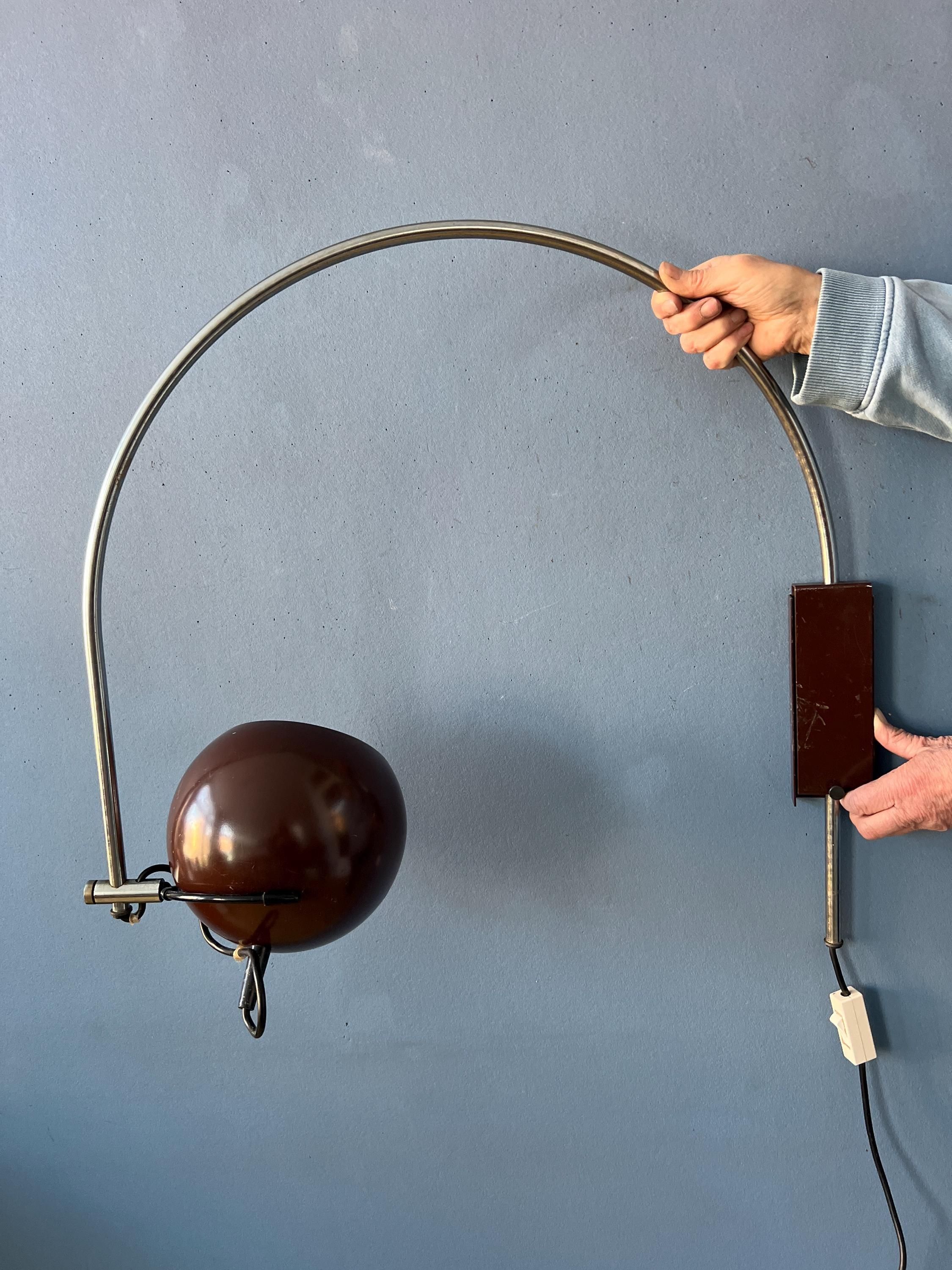 Ère spatiale Space AGE, lampe murale en forme de globe en marron par Herda, années 70 en vente