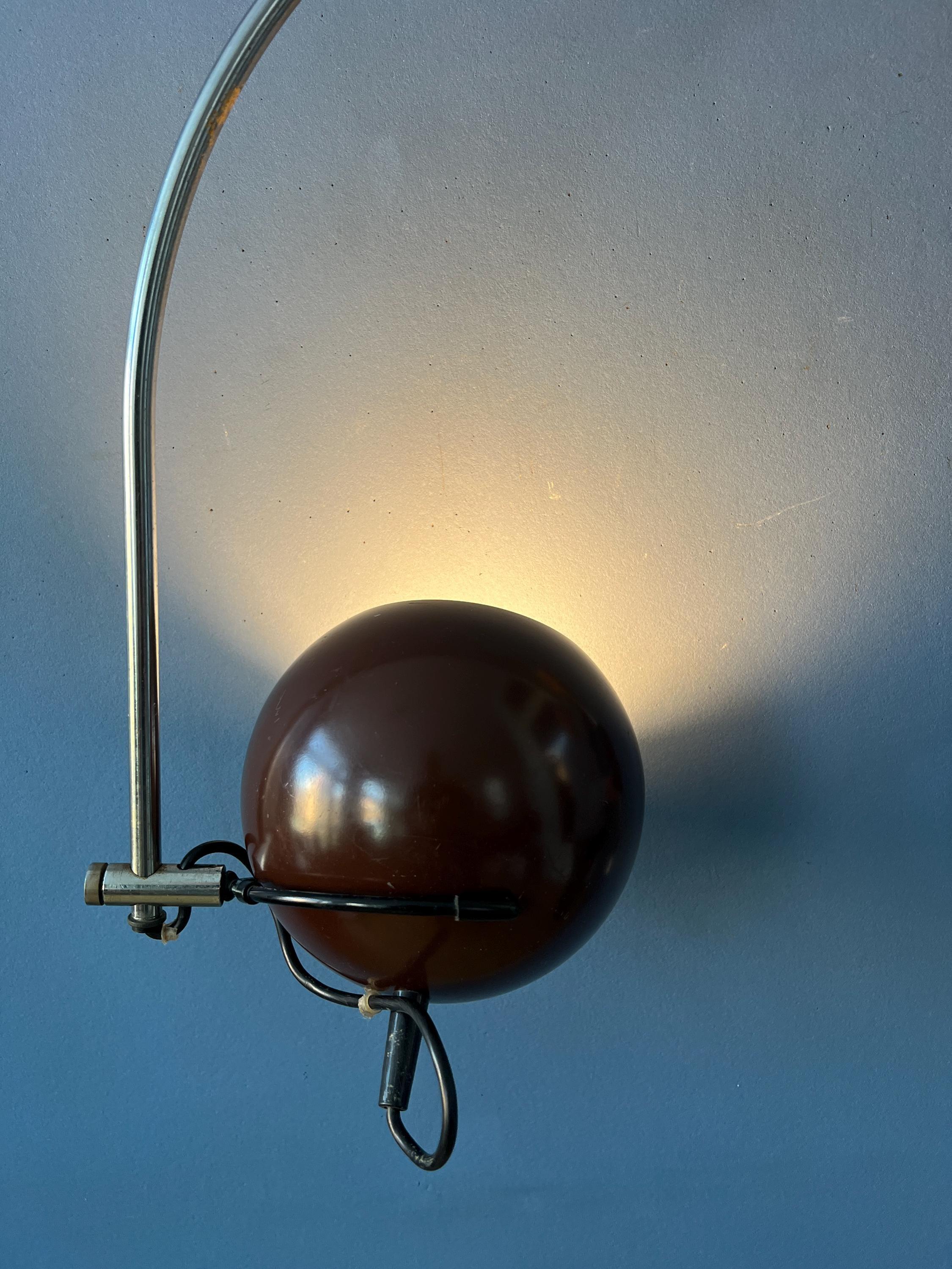 Néerlandais Space AGE, lampe murale en forme de globe en marron par Herda, années 70 en vente