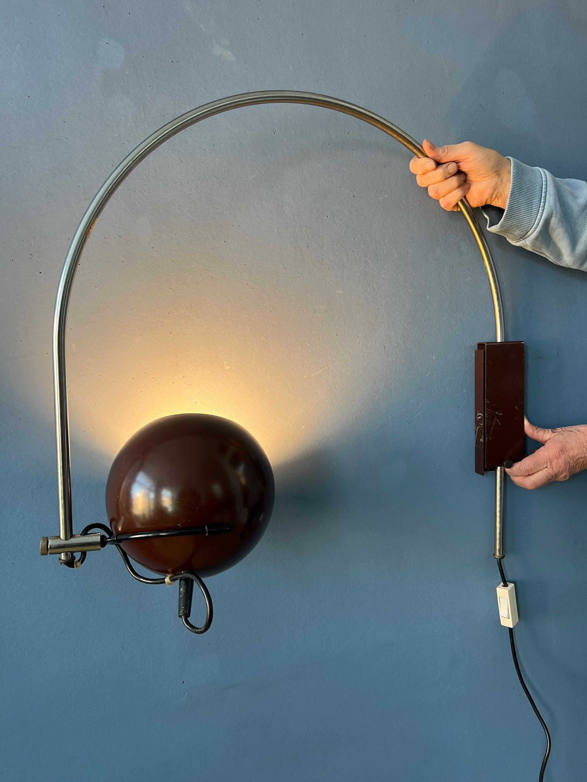 Space AGE, lampe murale en forme de globe en marron par Herda, années 70 en vente 1