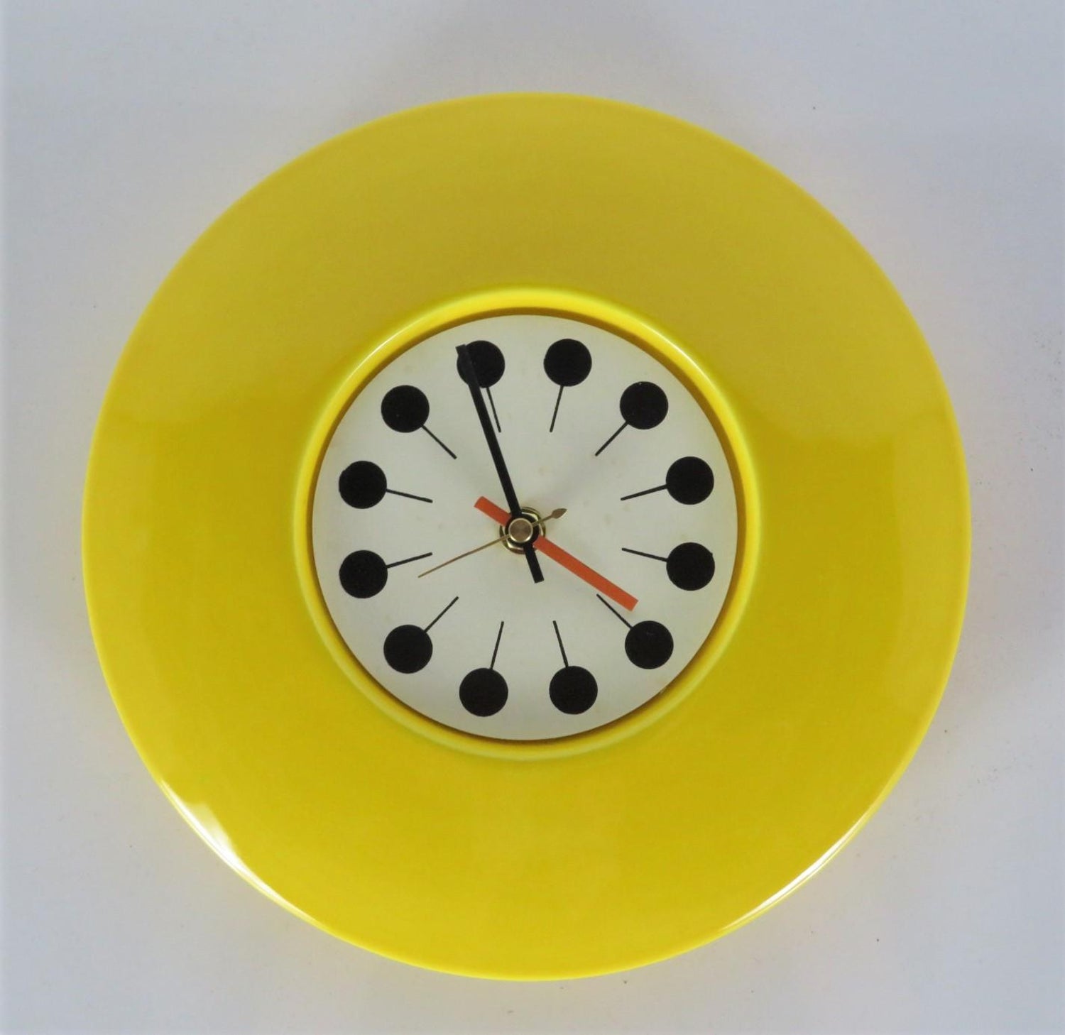 Space Age Mid-Century Modern Ceramic Wall Clock, 1960s at 1stDibs