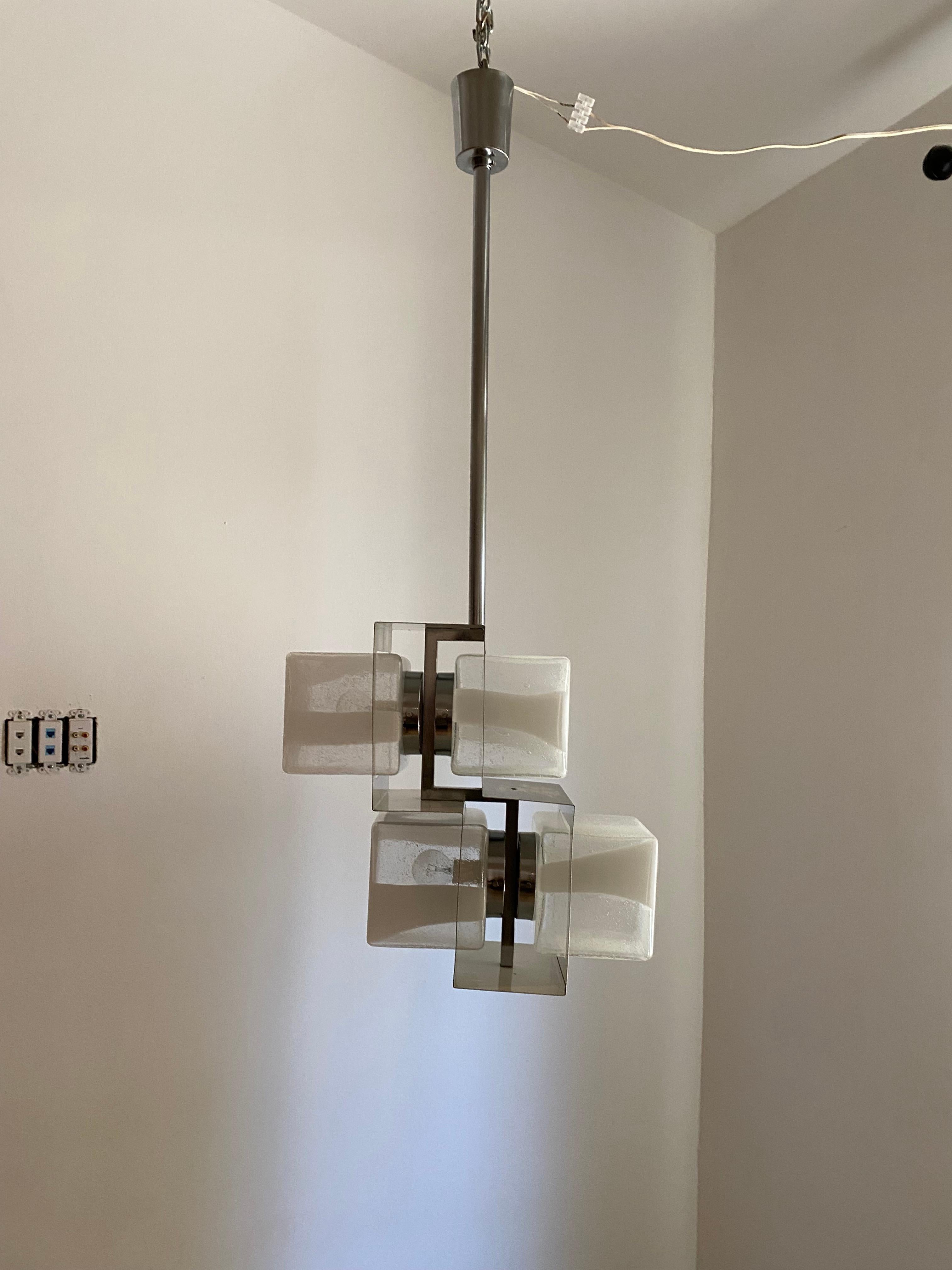 Space Age, Mid-Century Modern Chandelier by Carlo Nason for Mazzega, Murano For Sale 4