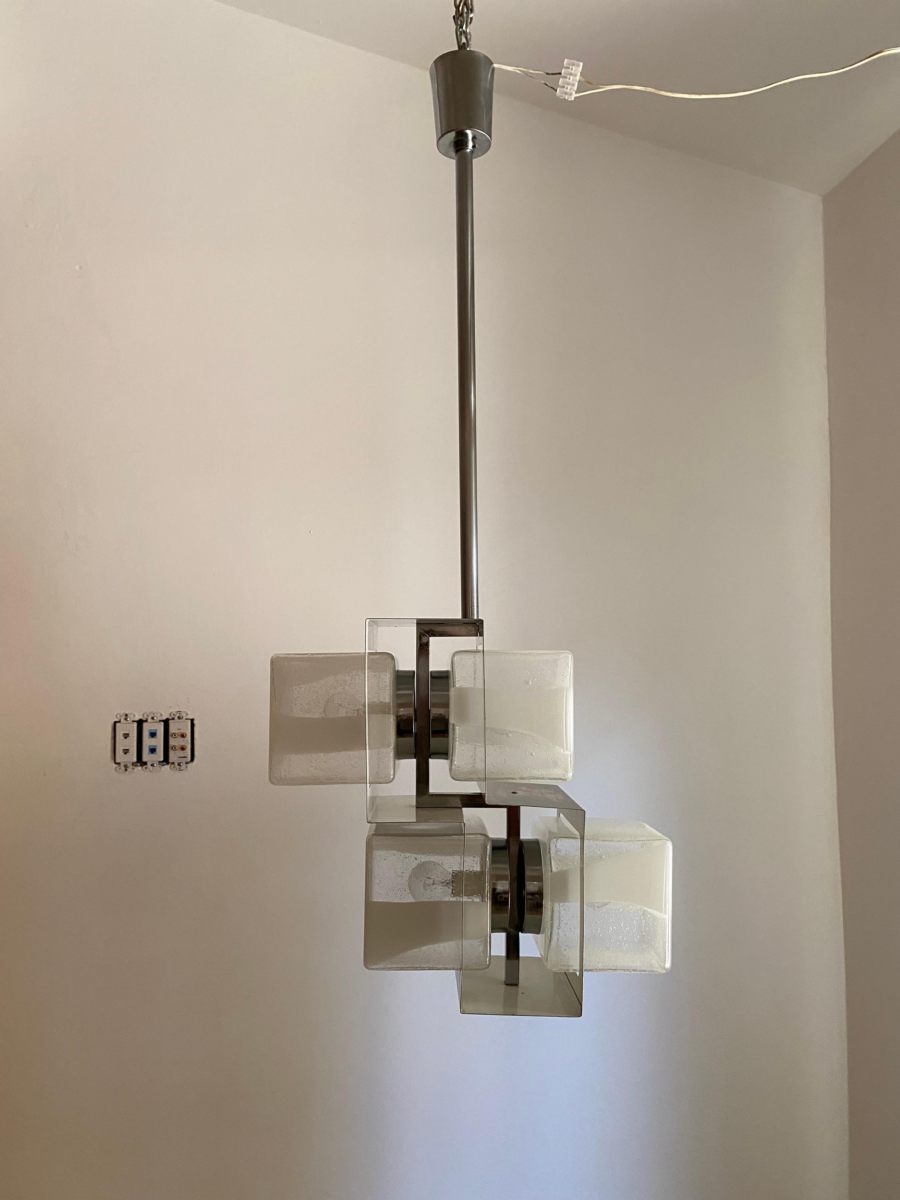 Space Age, Mid-Century Modern Chandelier by Carlo Nason for Mazzega, Murano For Sale 6