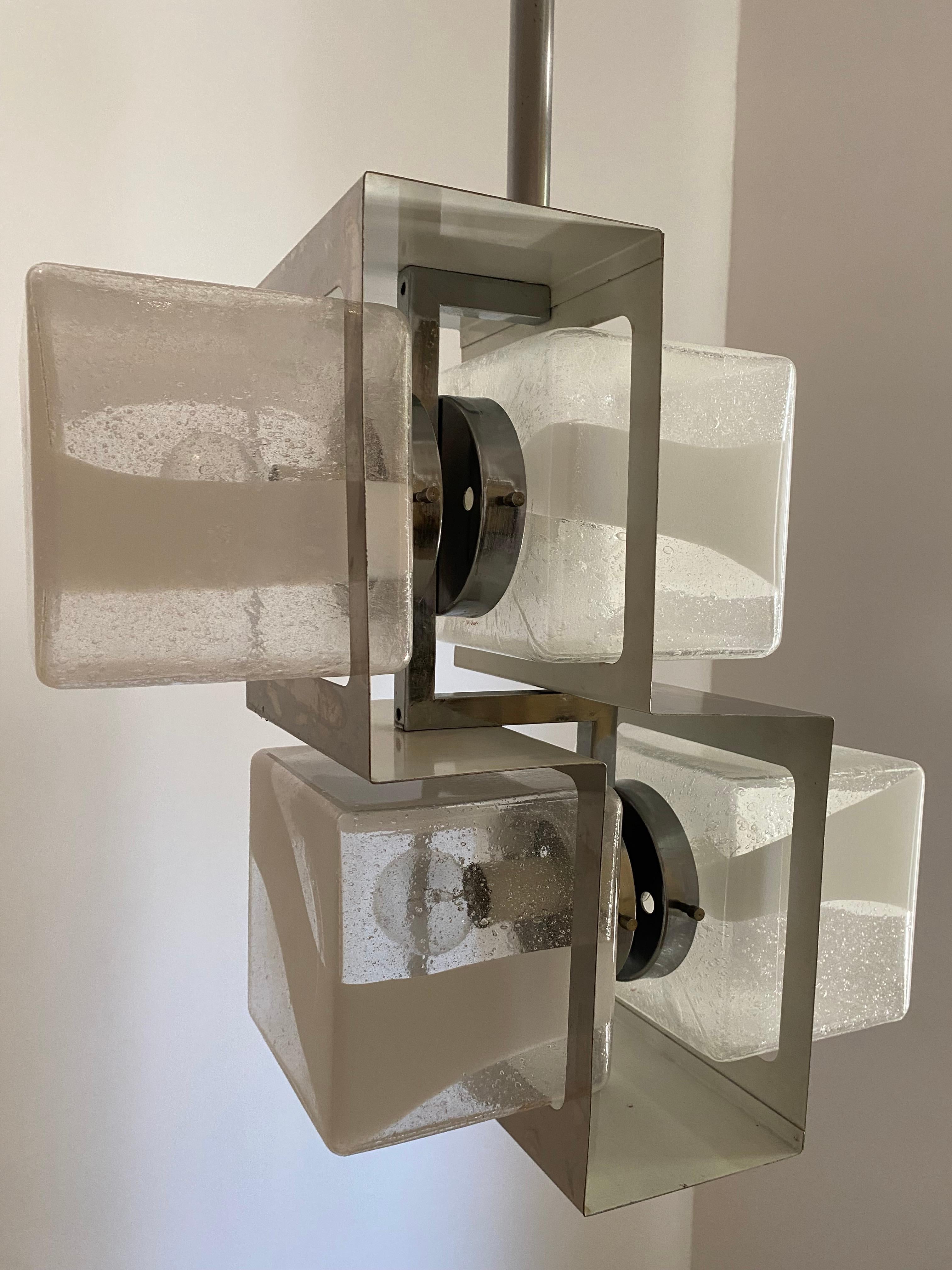 Lampadario Modern Age di Carlo Nason per Mazzega Murano, metà secolo. in vendita 8