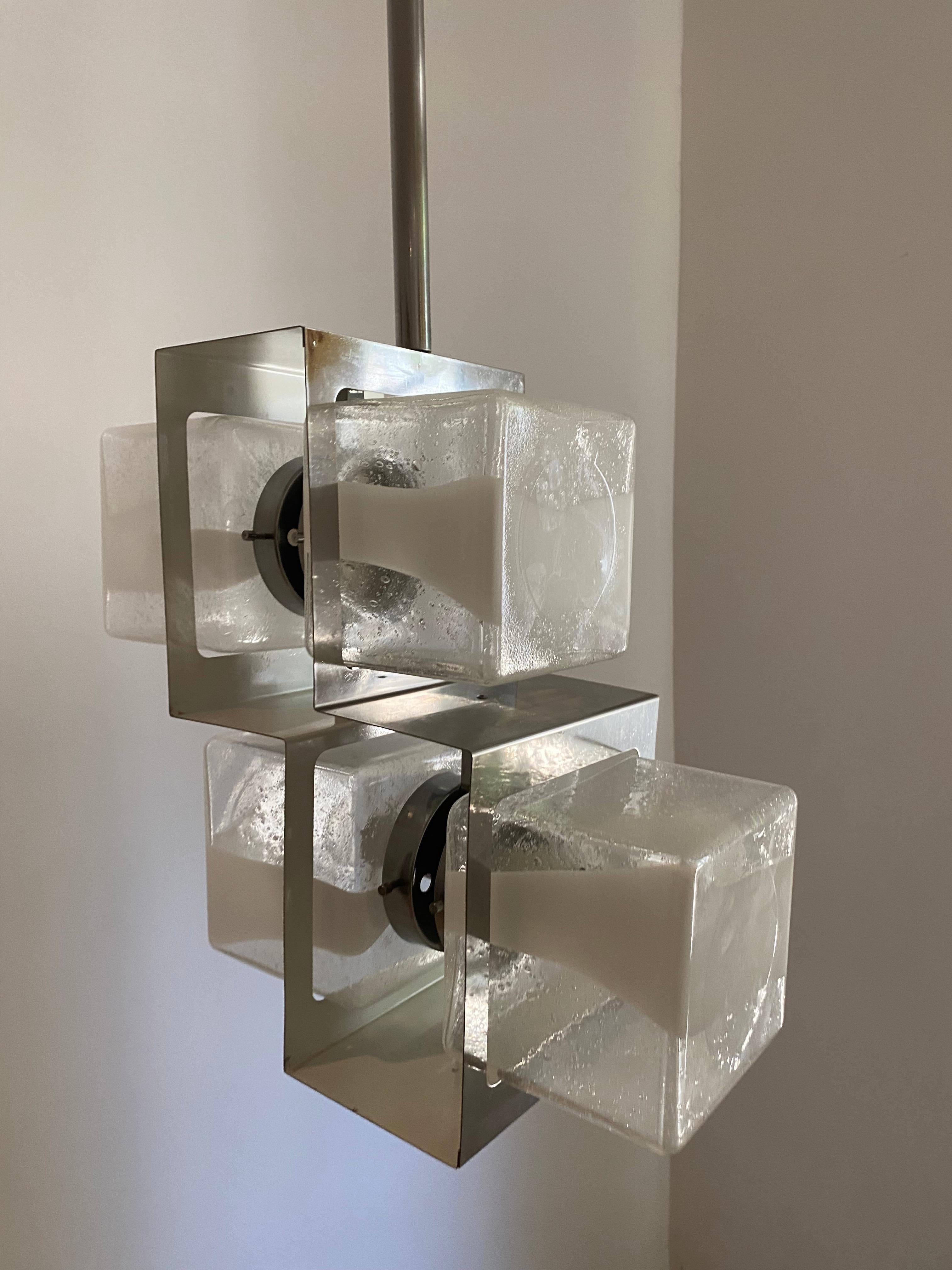Metà XX secolo Lampadario Modern Age di Carlo Nason per Mazzega Murano, metà secolo. in vendita