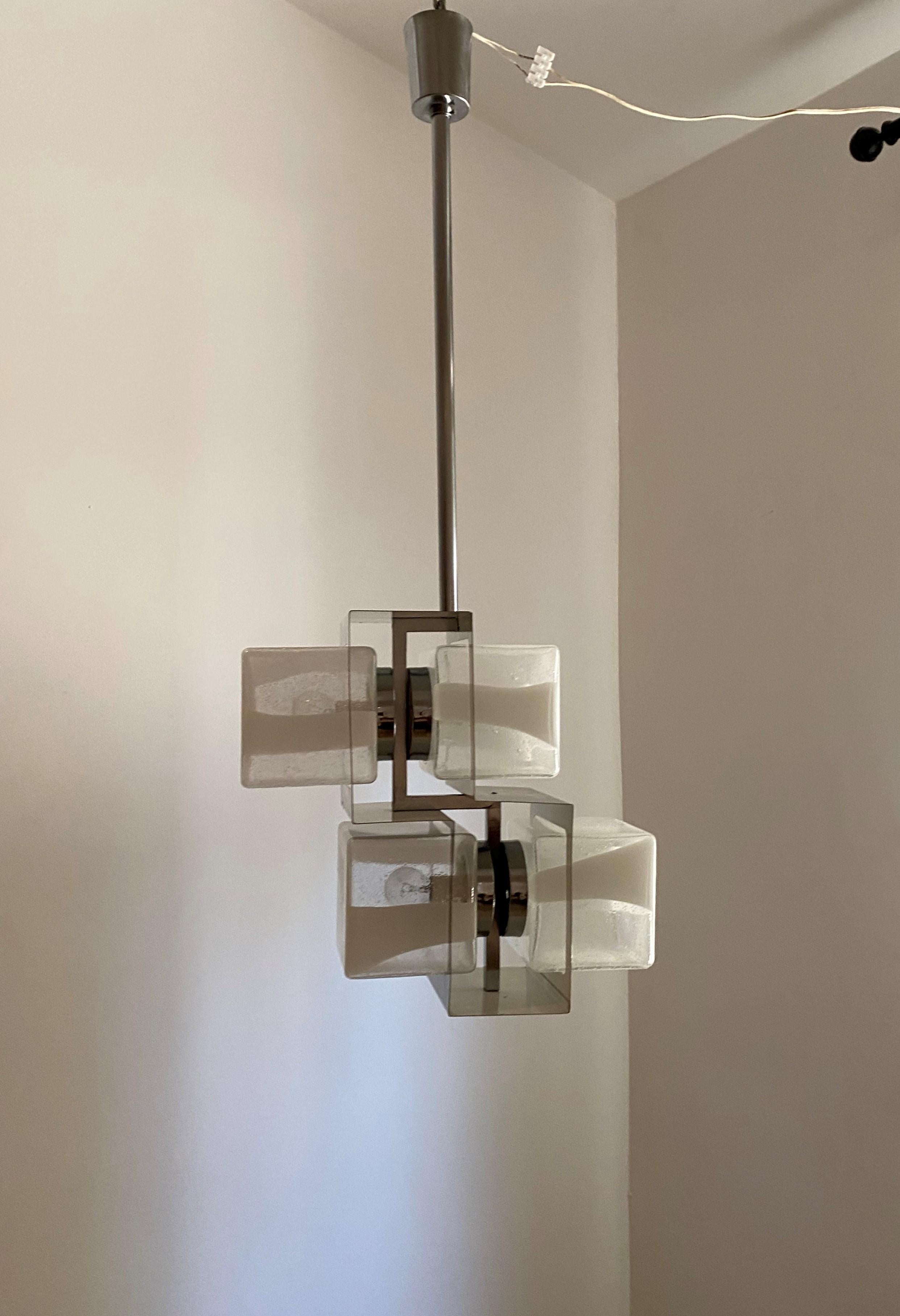 Space Age, Mid-Century Modern Chandelier by Carlo Nason for Mazzega, Murano For Sale 2