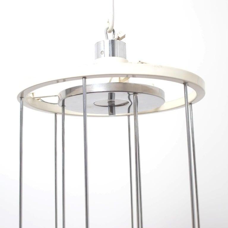 Space Age Mid Century Modern Chrome Italian Chandelier By Esperia, 1970 In Good Condition For Sale In Byron Bay, NSW