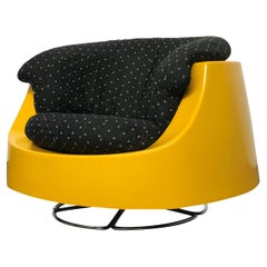 Space Age Mid Century Swivel Lounge Chair in Fiberglass and Chrome by Selig