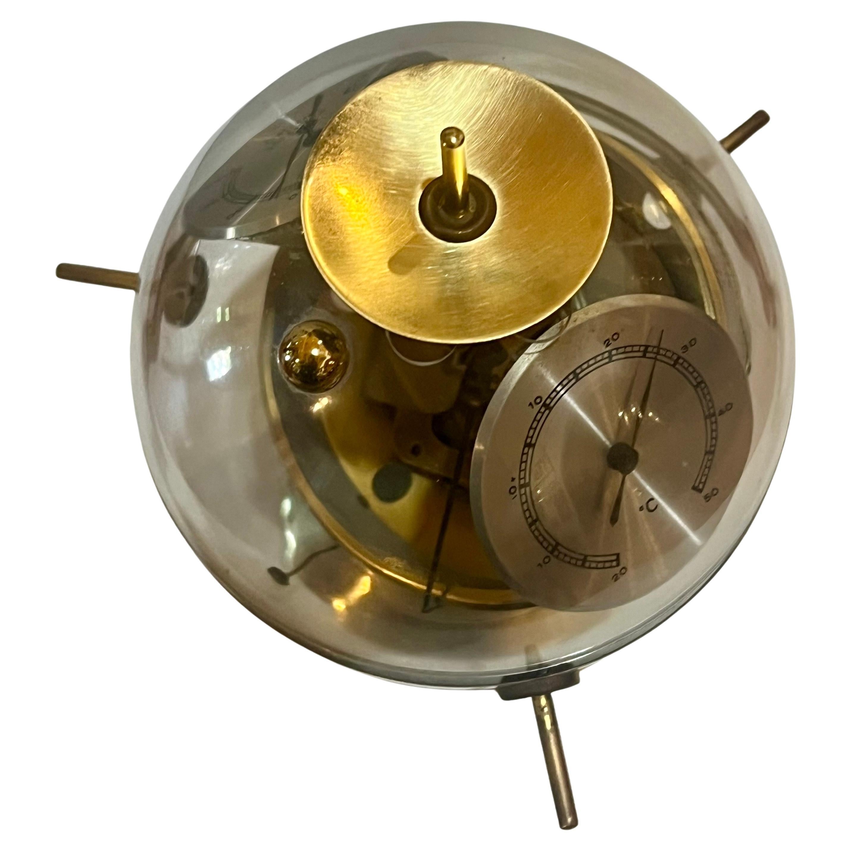 Space Age Mid Century West Germany Sputnik Weather Station Desk Top Barometer In Good Condition For Sale In San Diego, CA