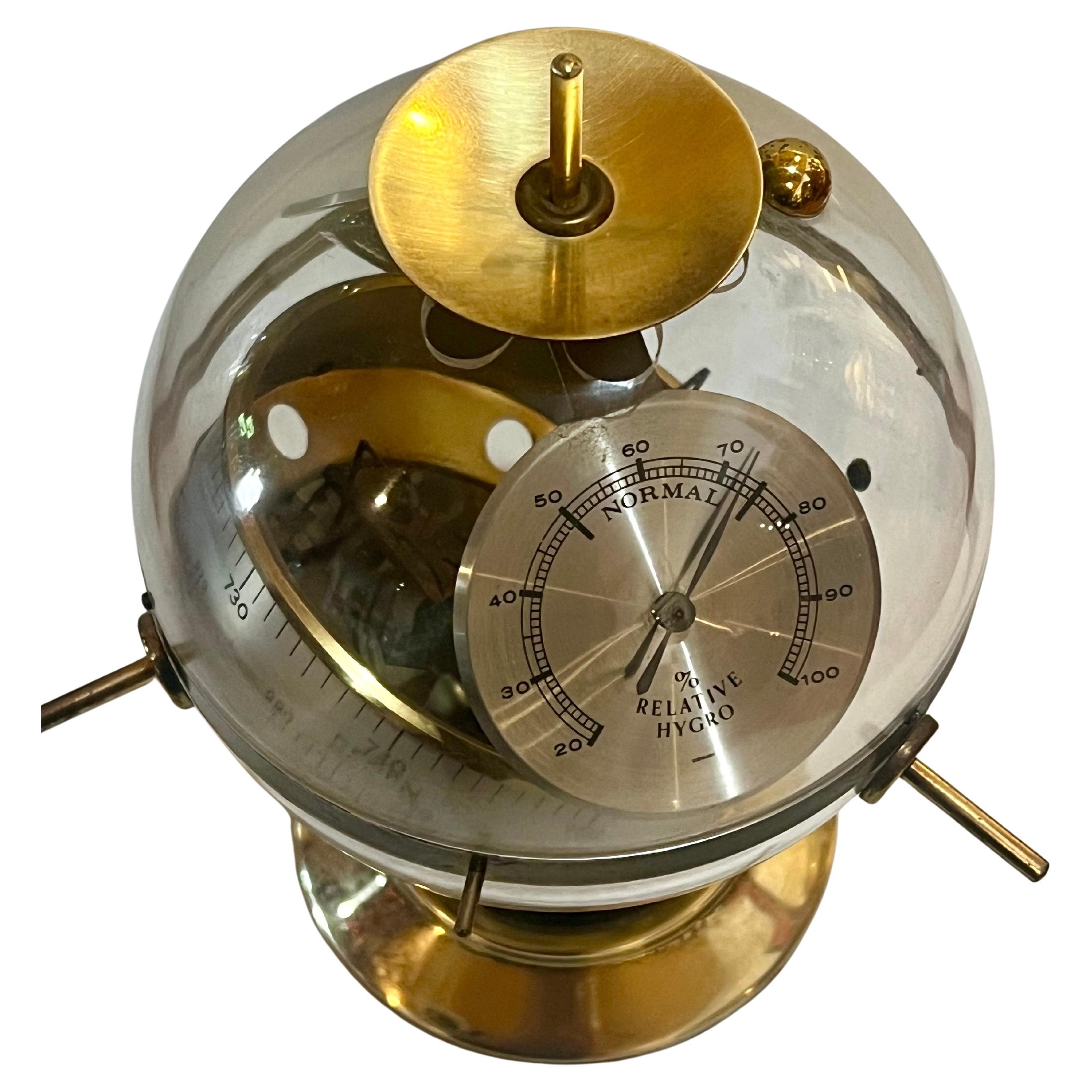 20th Century Space Age Mid Century West Germany Sputnik Weather Station Desk Top Barometer For Sale