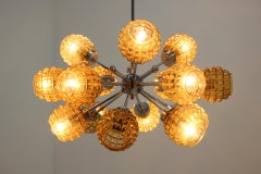 Space Age Midcentury Brass Pendant, Sputnik / Atom, 1970s