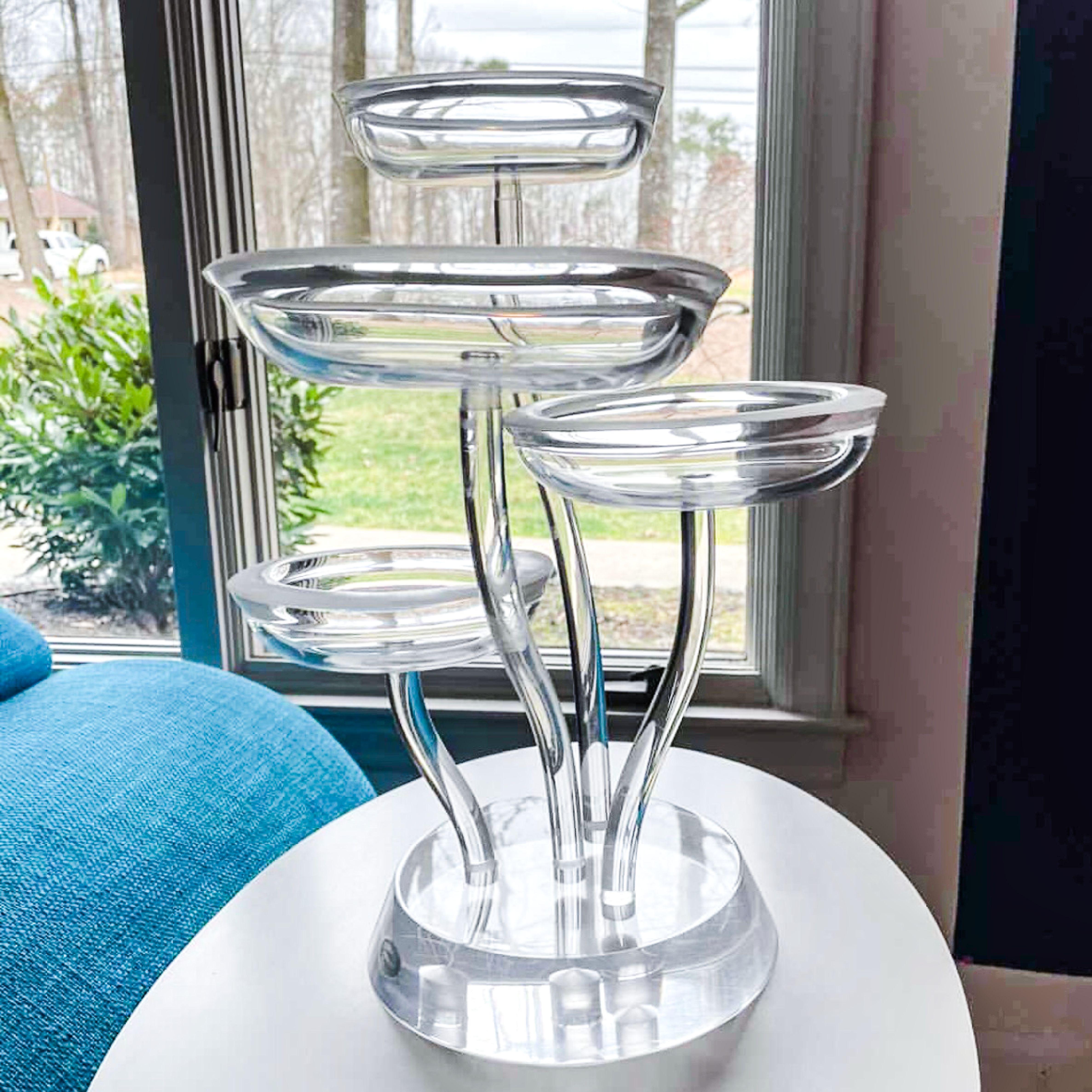 Space Age Mod Astrolite Lucite Epergne Sculpture Ritts Co, modular centerpiece
Herbert (Herb) and Shirley Ritts were married in 1950 and wasted no time starting their own design studio in sunny LA. Although experimenting and finding some success