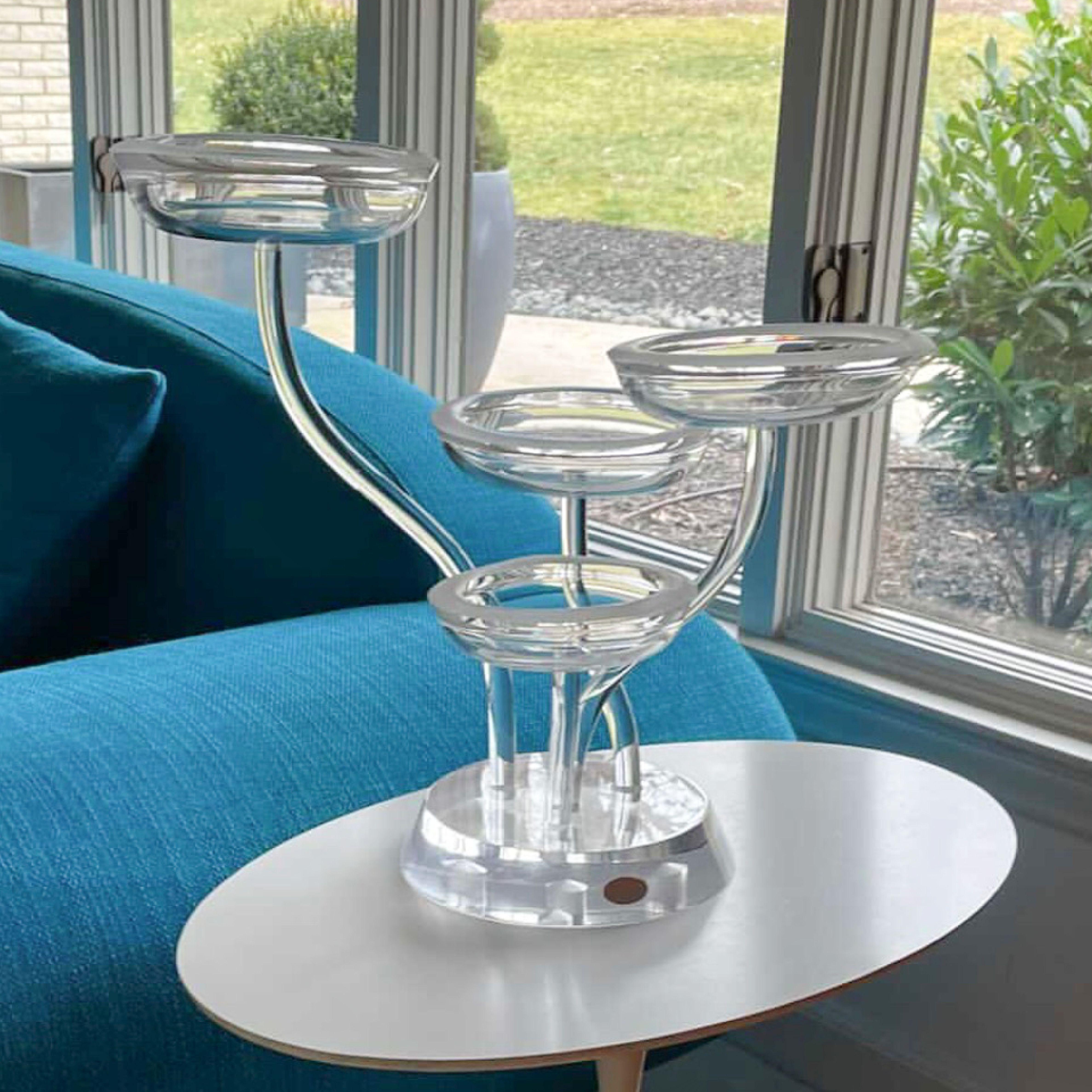 Space Age Mod Astrolite Lucite Epergne Sculpture Ritts Co, Modular Centerpiece In Good Condition In Brooklyn, NY