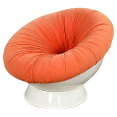 Silla Girasole Estilo Bola de Fibra de Vidrio Blanca Space Age Mod Luciano Frigerio
