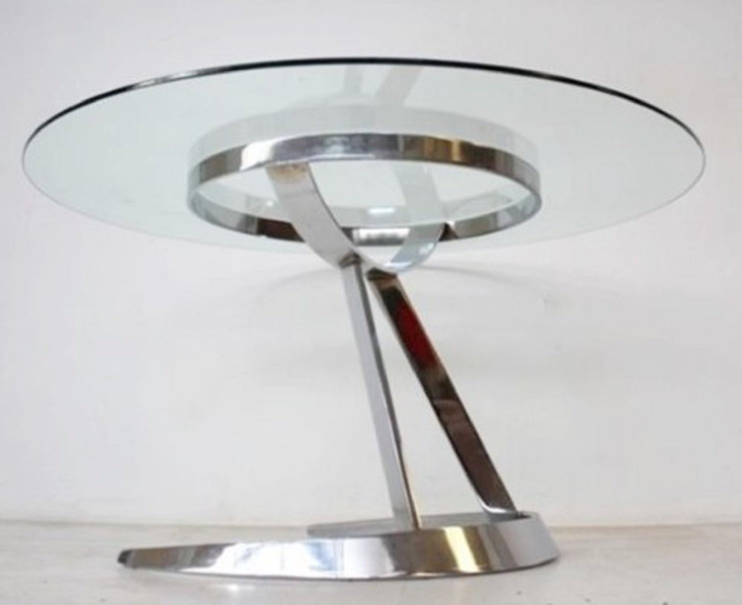 Space Age model scimitar dining table by Boris Tabacoff for Mobilier Modular Moderne, 1970s.