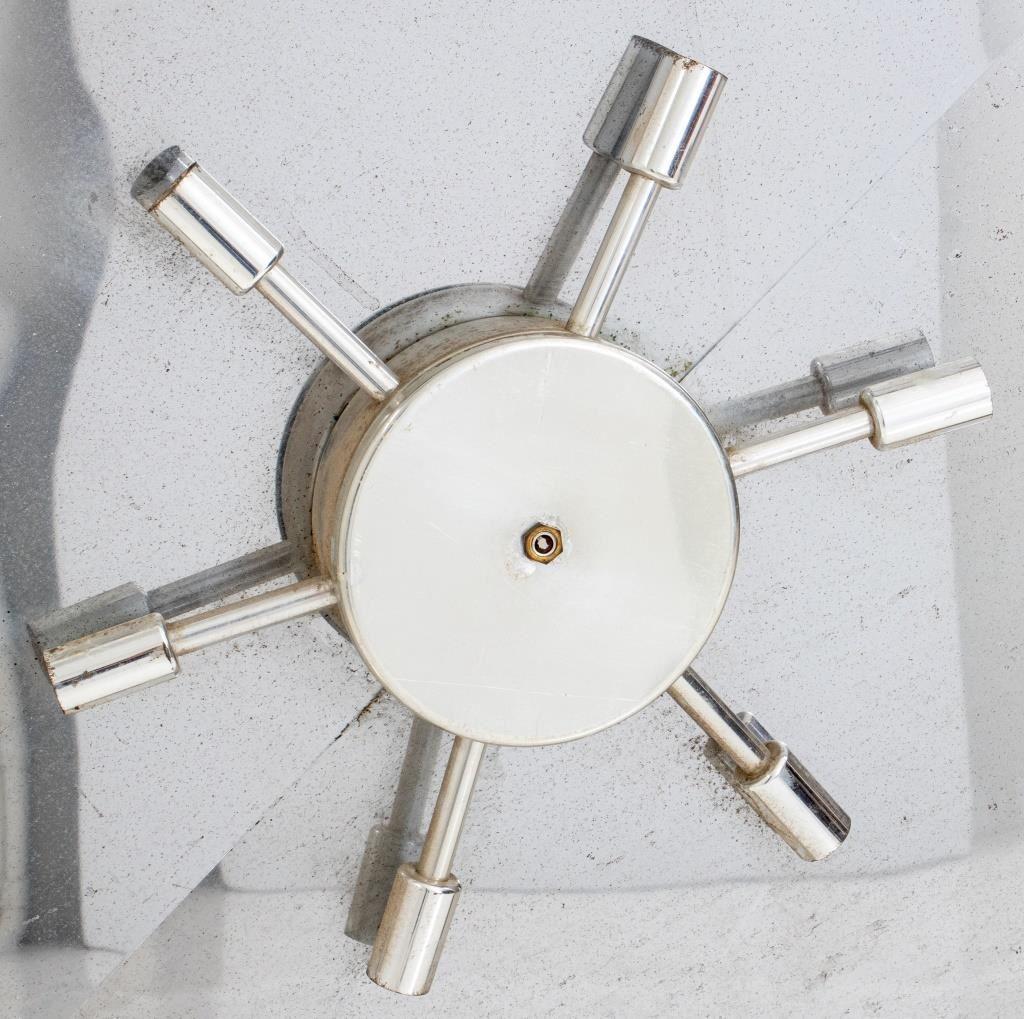 Space age modern brass and steel flush-mount 