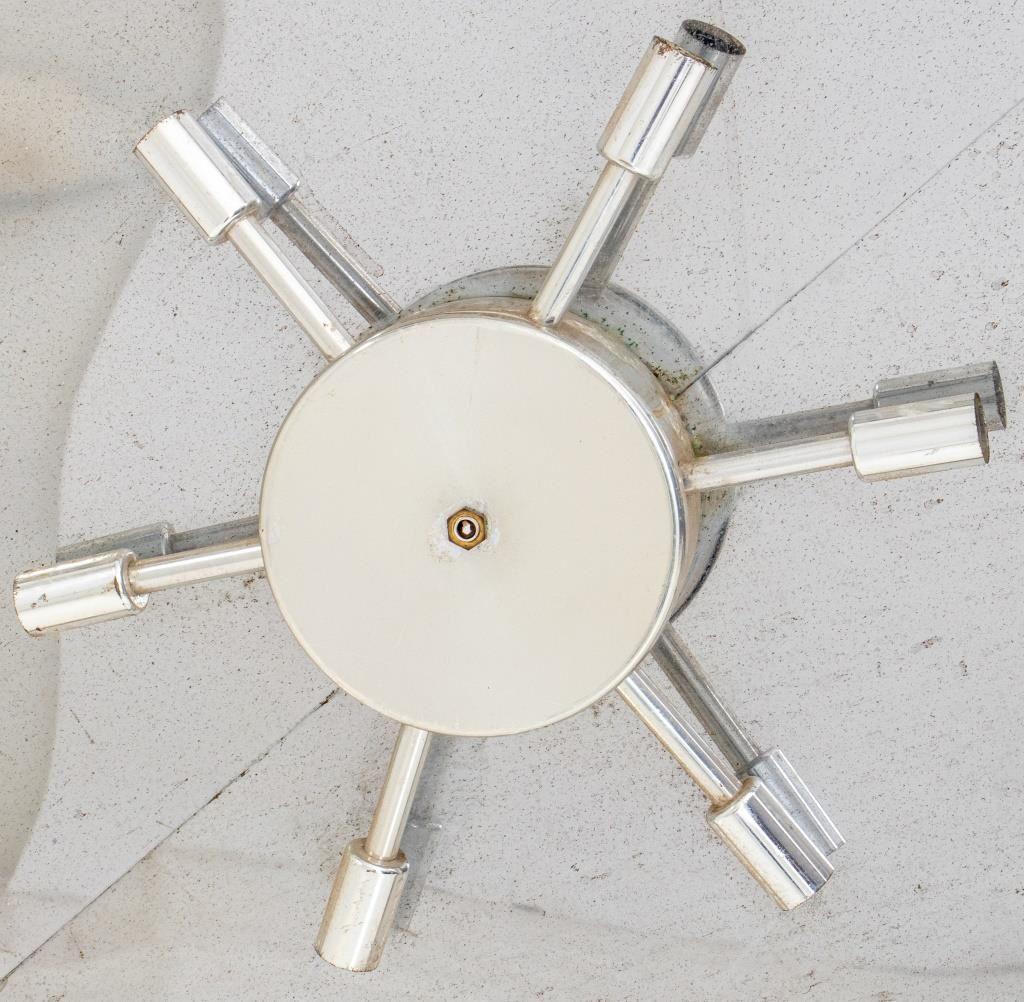 Space Age Modern Brass and Steel Flush-Mount Light In Good Condition For Sale In New York, NY