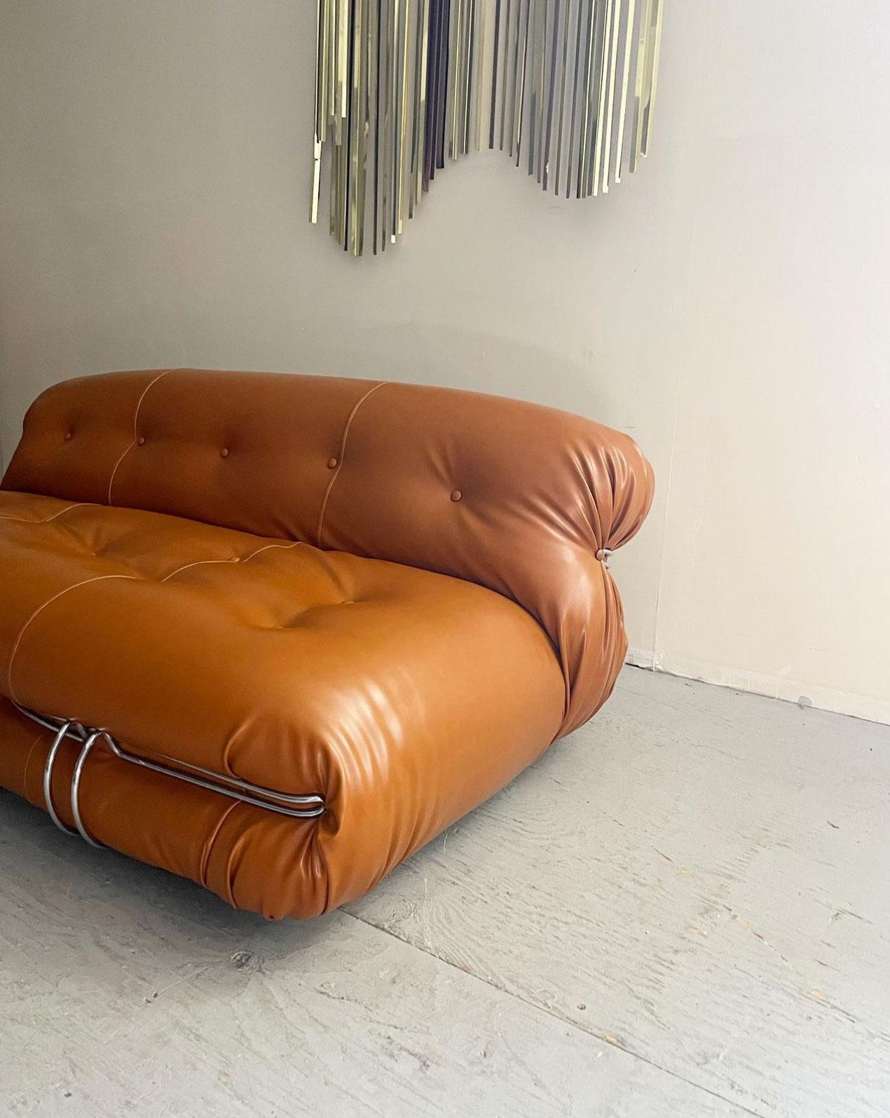 Italian Space Age Modern “Soriana” Sofa Designed by Tobia & Afra Scarpa For Sale