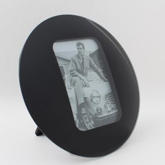 Space Age Modernist Glass Round Picture Frame, circa 1970