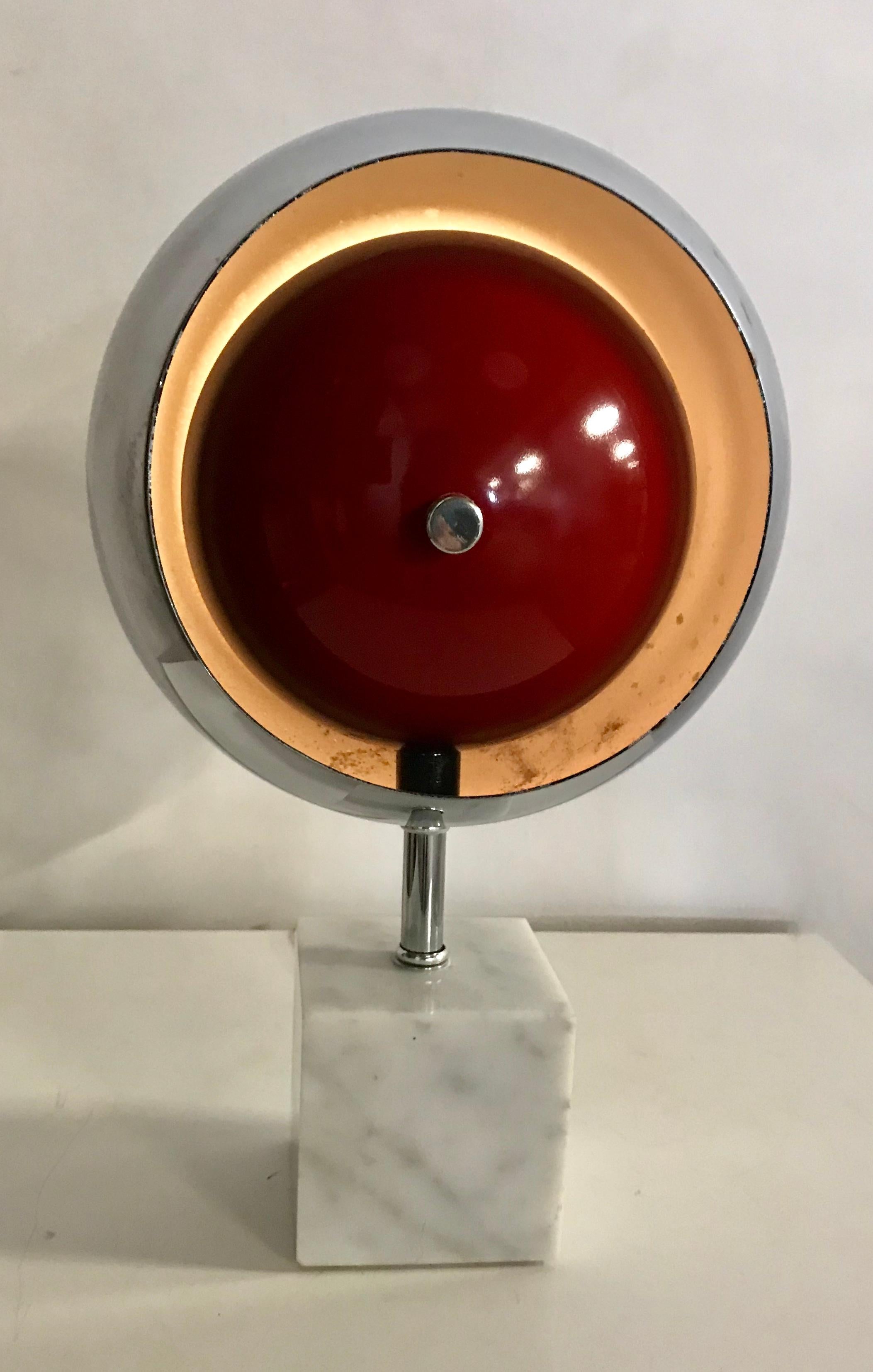 Métal « Eyeball » en chrome et marbre de l'ère spatiale moderniste d'après Arredoluce en vente
