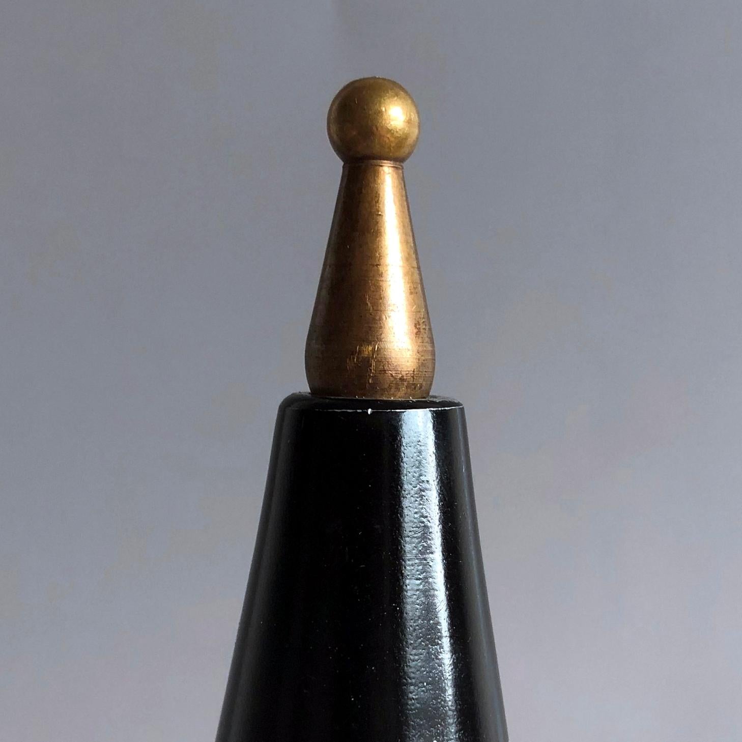 Brass Space Age Modernist Conical Table Lamp, Italy, 1960s For Sale