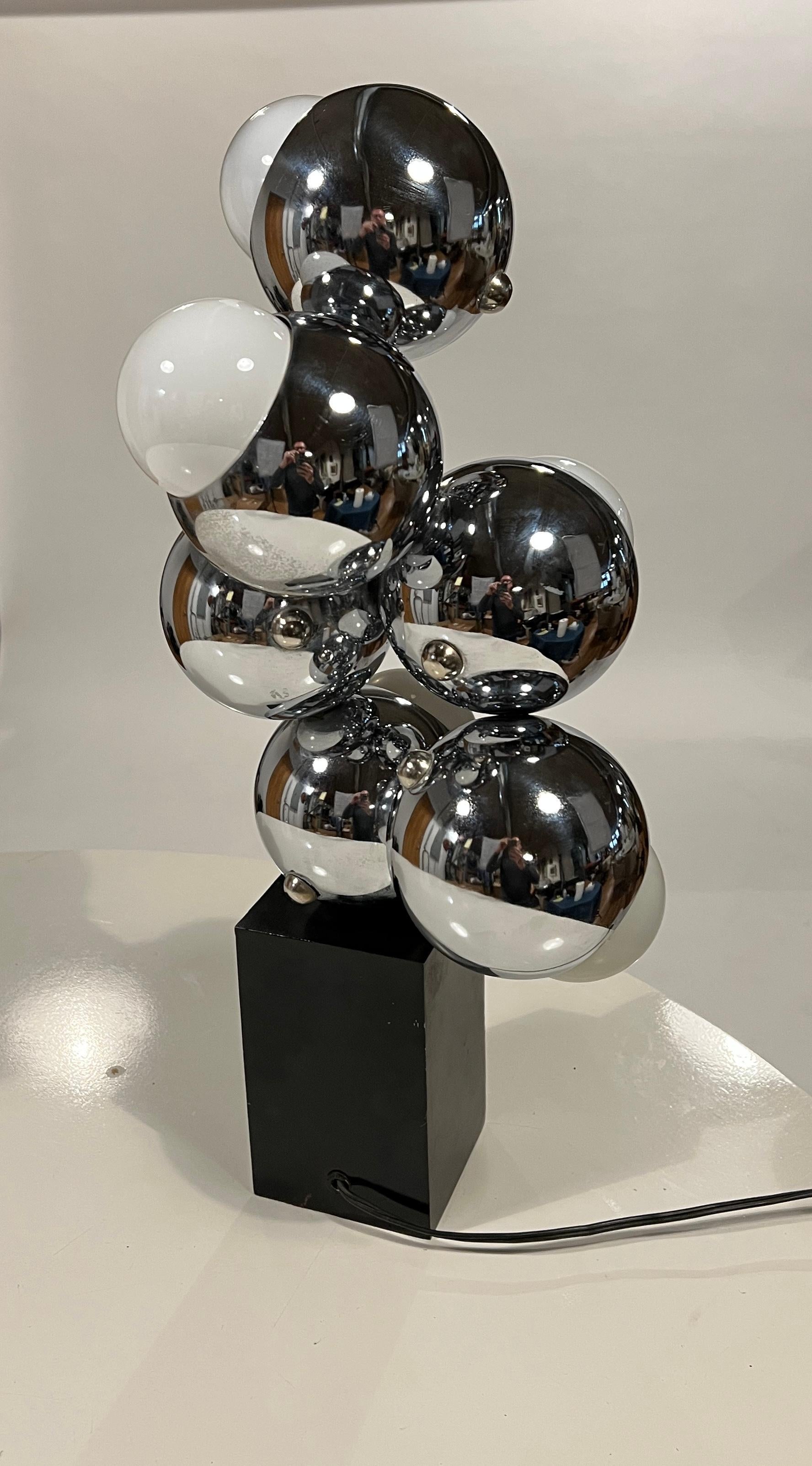 Chrome Space Age Molecule Lamp by Robert Sonneman