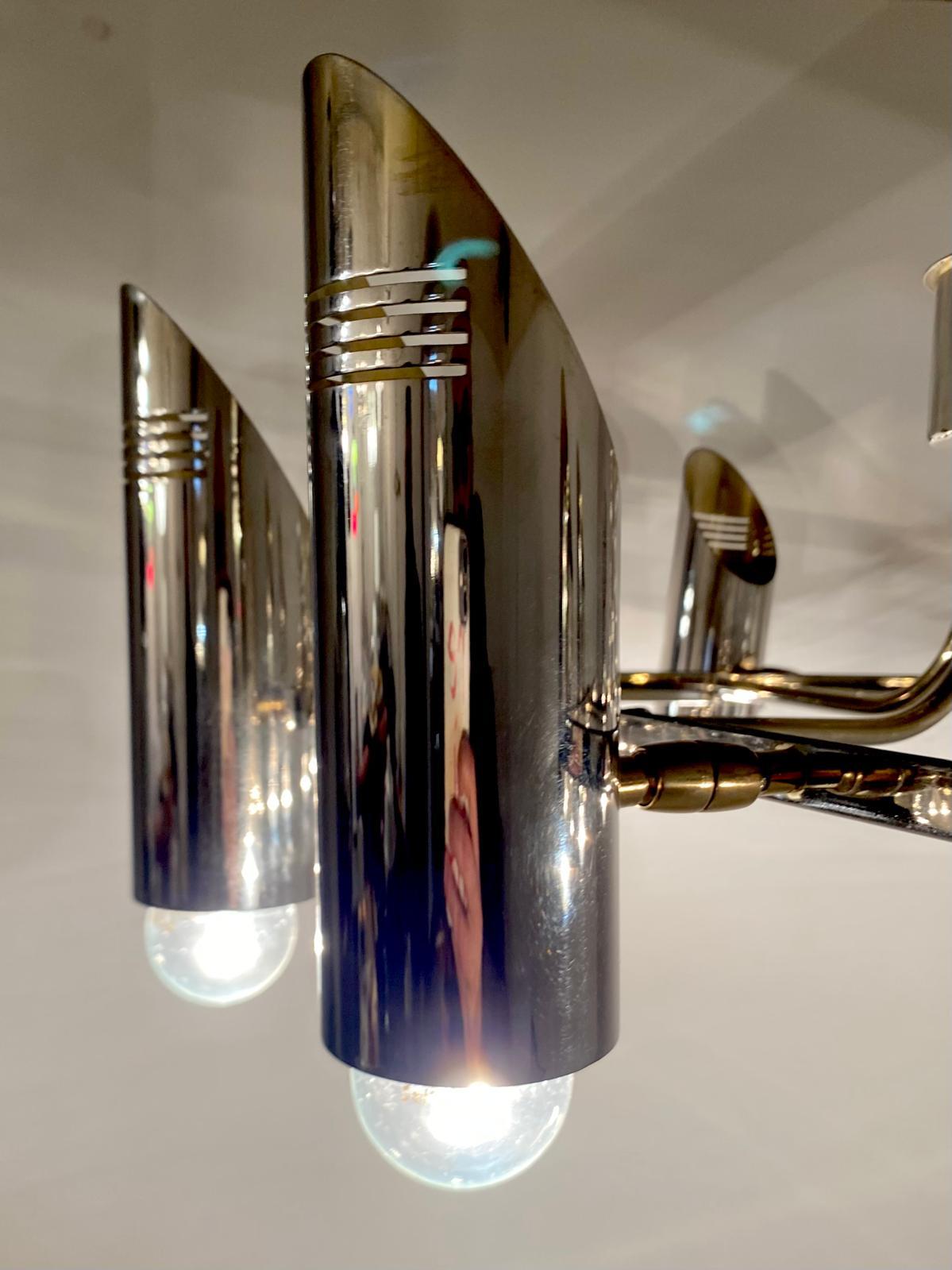 Lampada da soffitto a più luci A Space AGE nello stile di Stilnovo,  Italia anni '70 in vendita 8