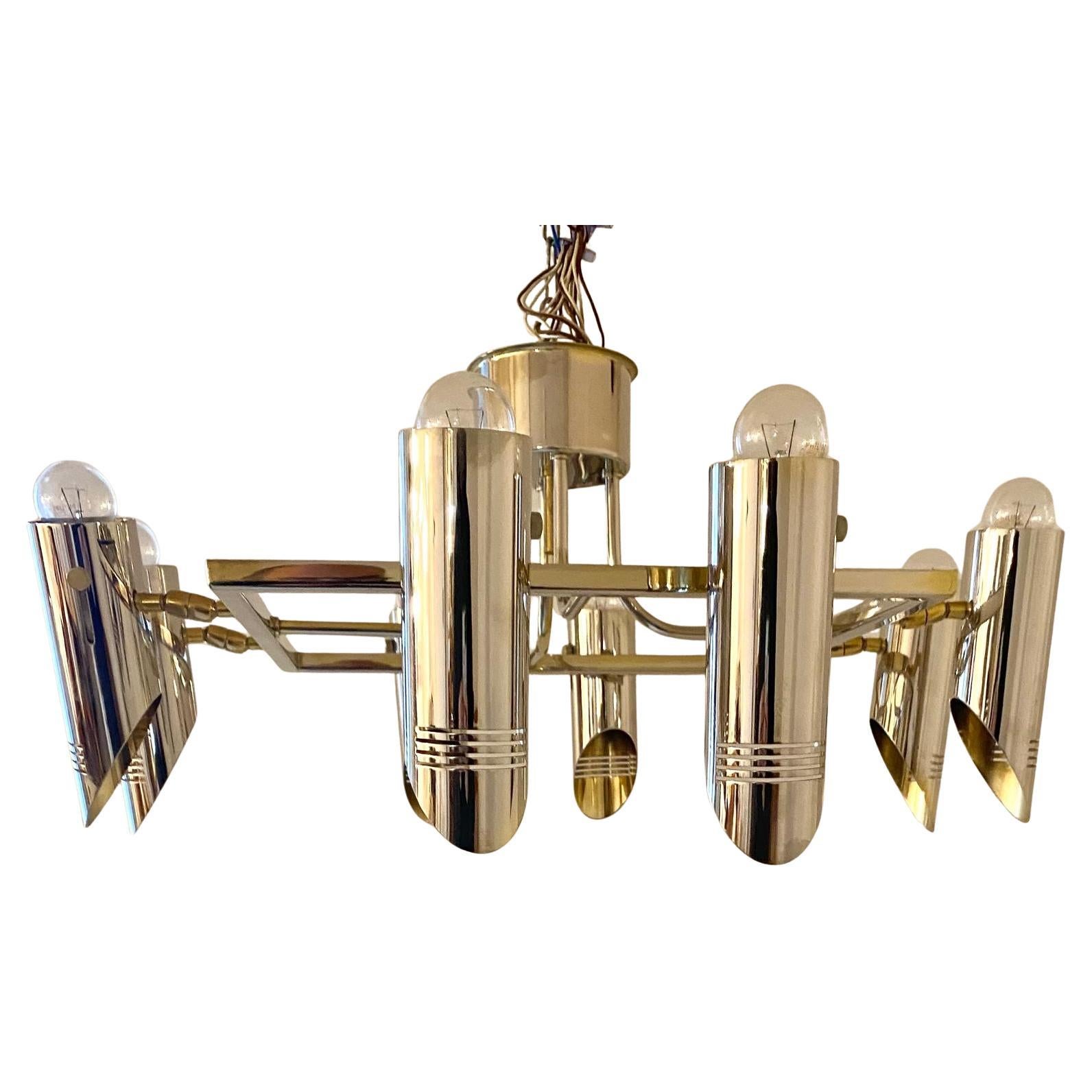 Lampada da soffitto a più luci A Space AGE nello stile di Stilnovo,  Italia anni '70 in vendita 1