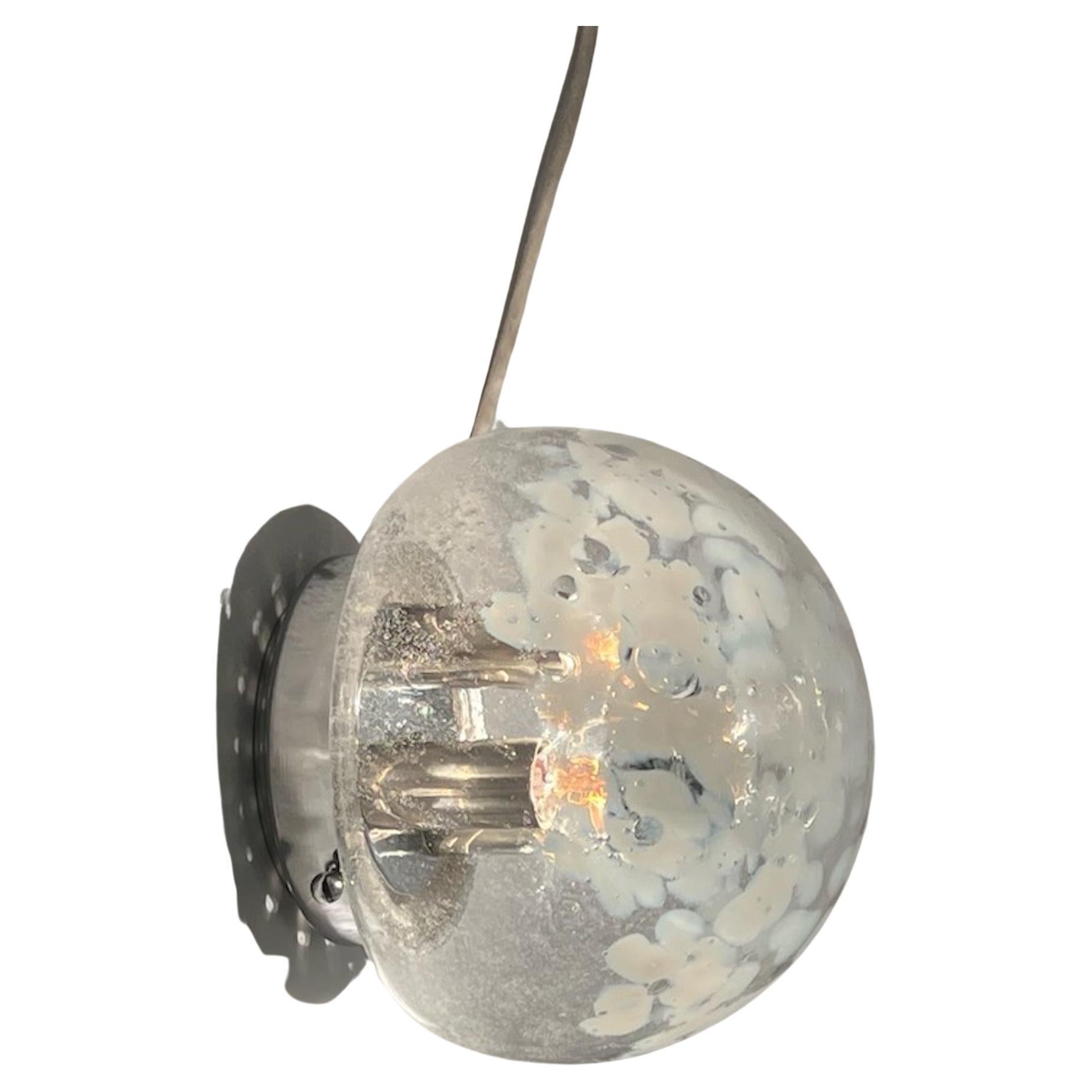 Italian Space Age Murano 'Bullicante' Glass Wall or Ceiling Lamp, 1960s
