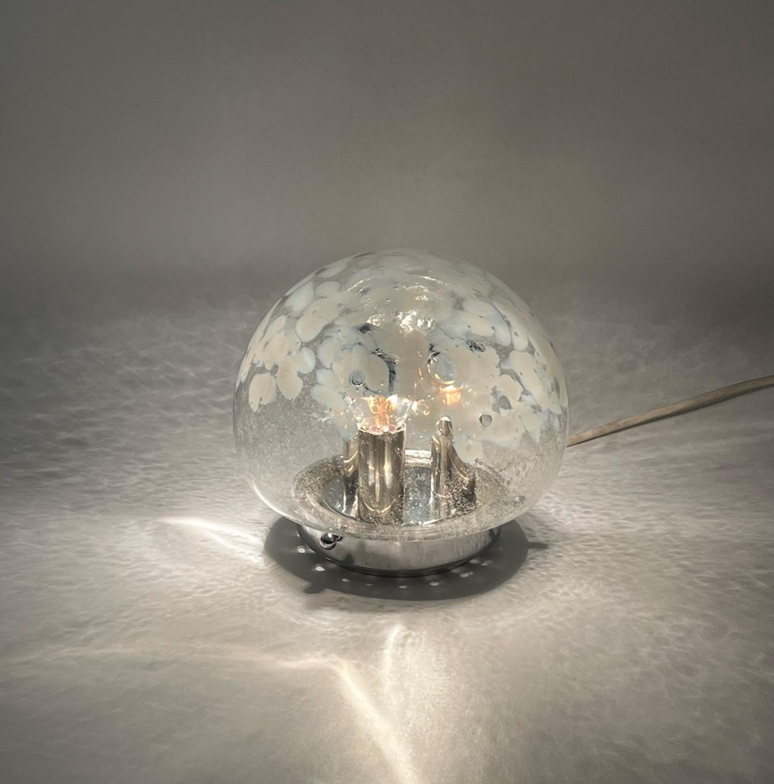 Metal Space Age Murano 'Bullicante' Glass Wall or Ceiling Lamp, 1960s