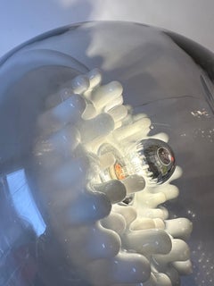 Lampada Space AGE in vetro di Murano e lucite di Leucos, Italia, anni '70