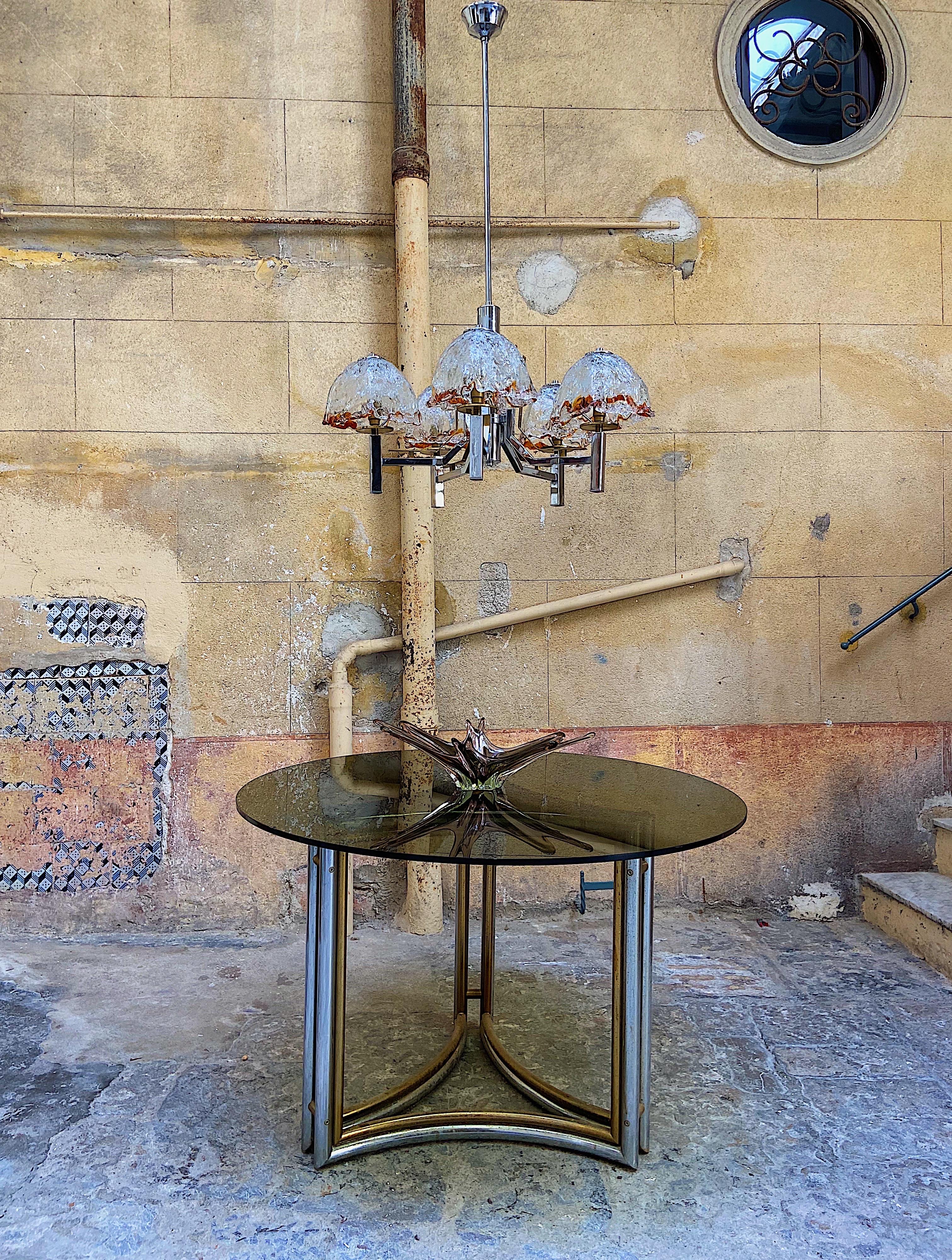 Lampadario in vetro di Murano A Space Age di Toni Zuccheri, Italia, anni '70 In condizioni buone in vendita a Palermo, PA