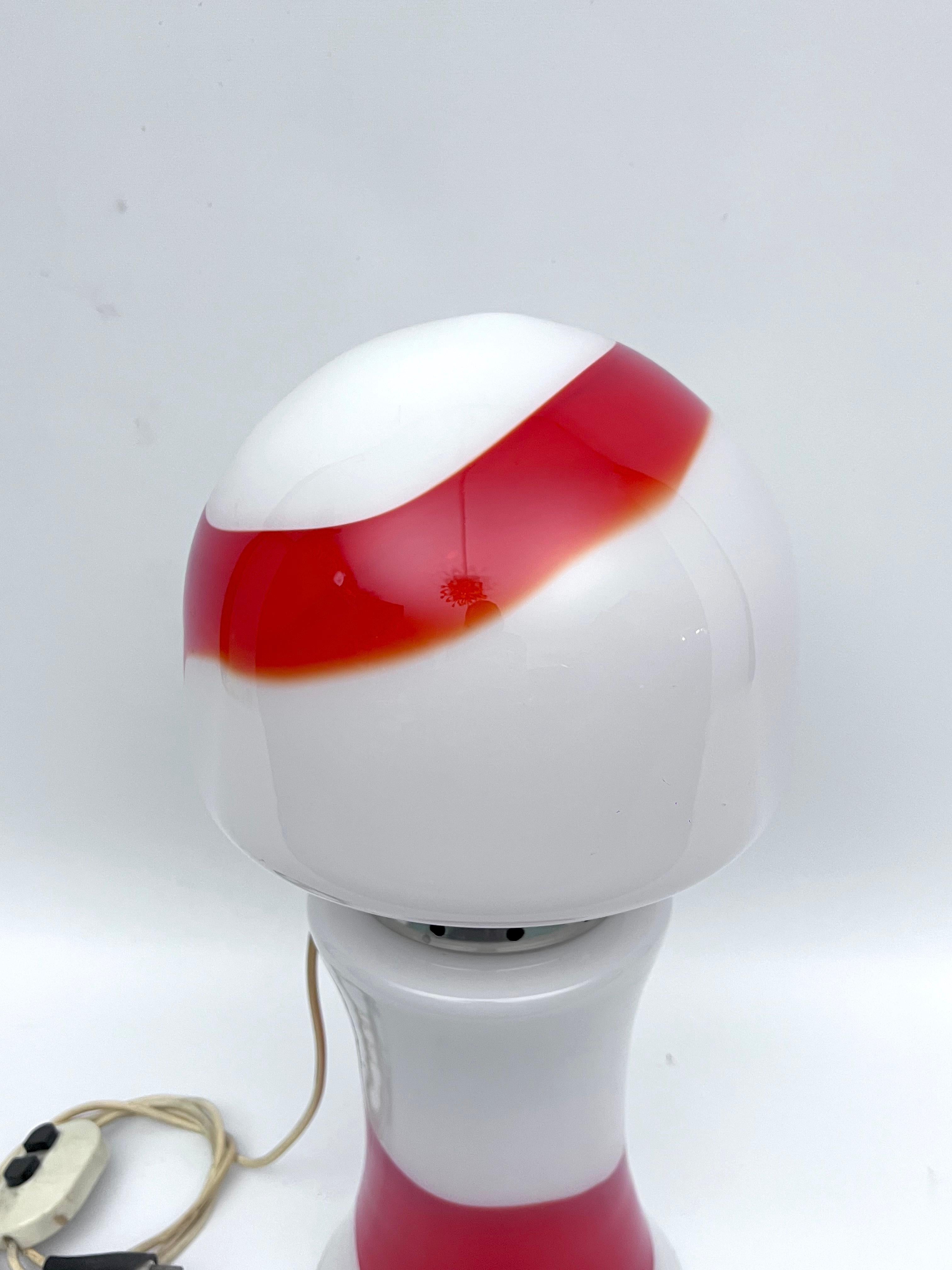 20th Century Space age Murano glass table lamp by Mazzega. Italy 1970s For Sale