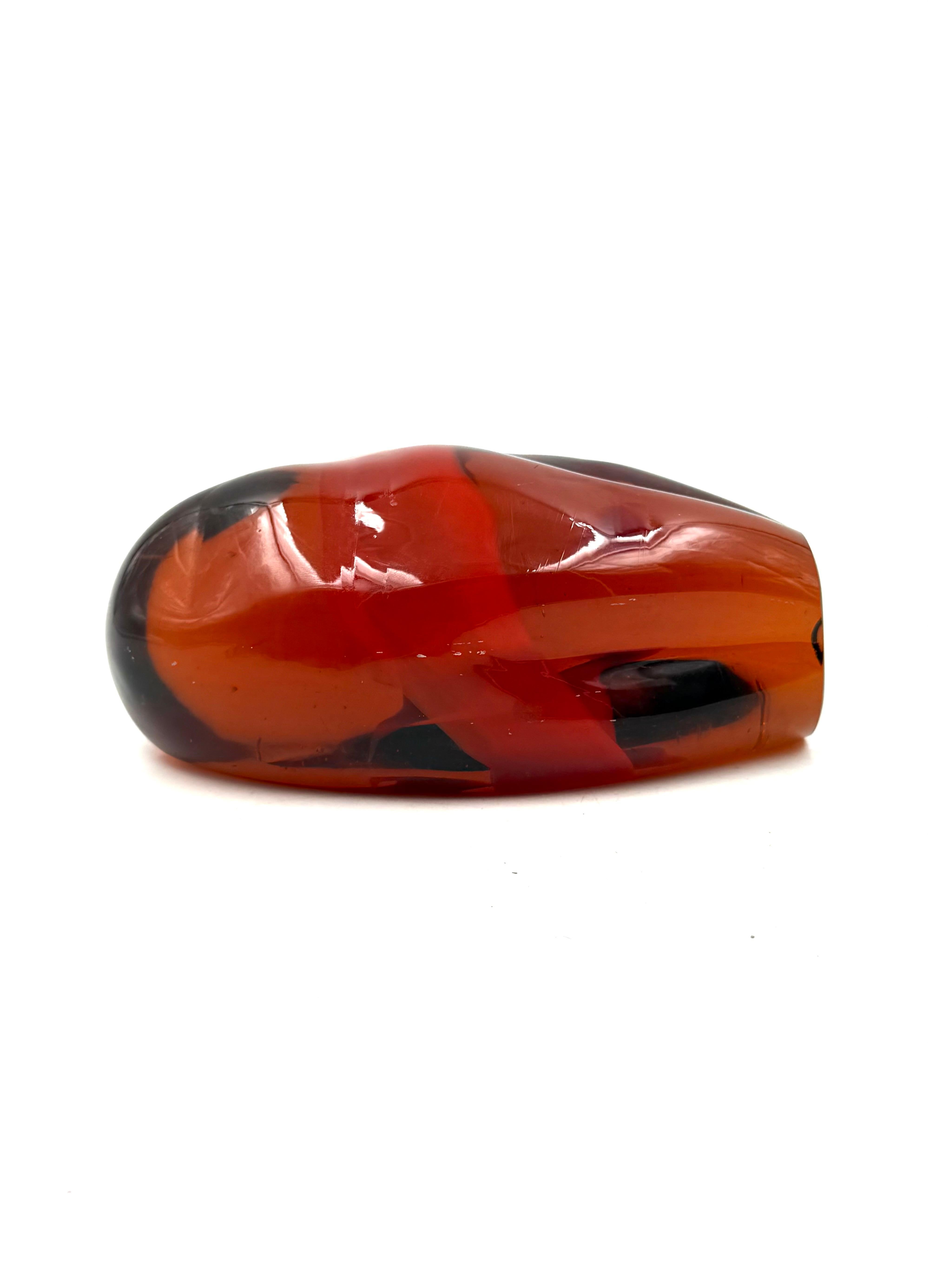 Space age Murano orange glass presse-papier, Italy 1960s in vendita 3
