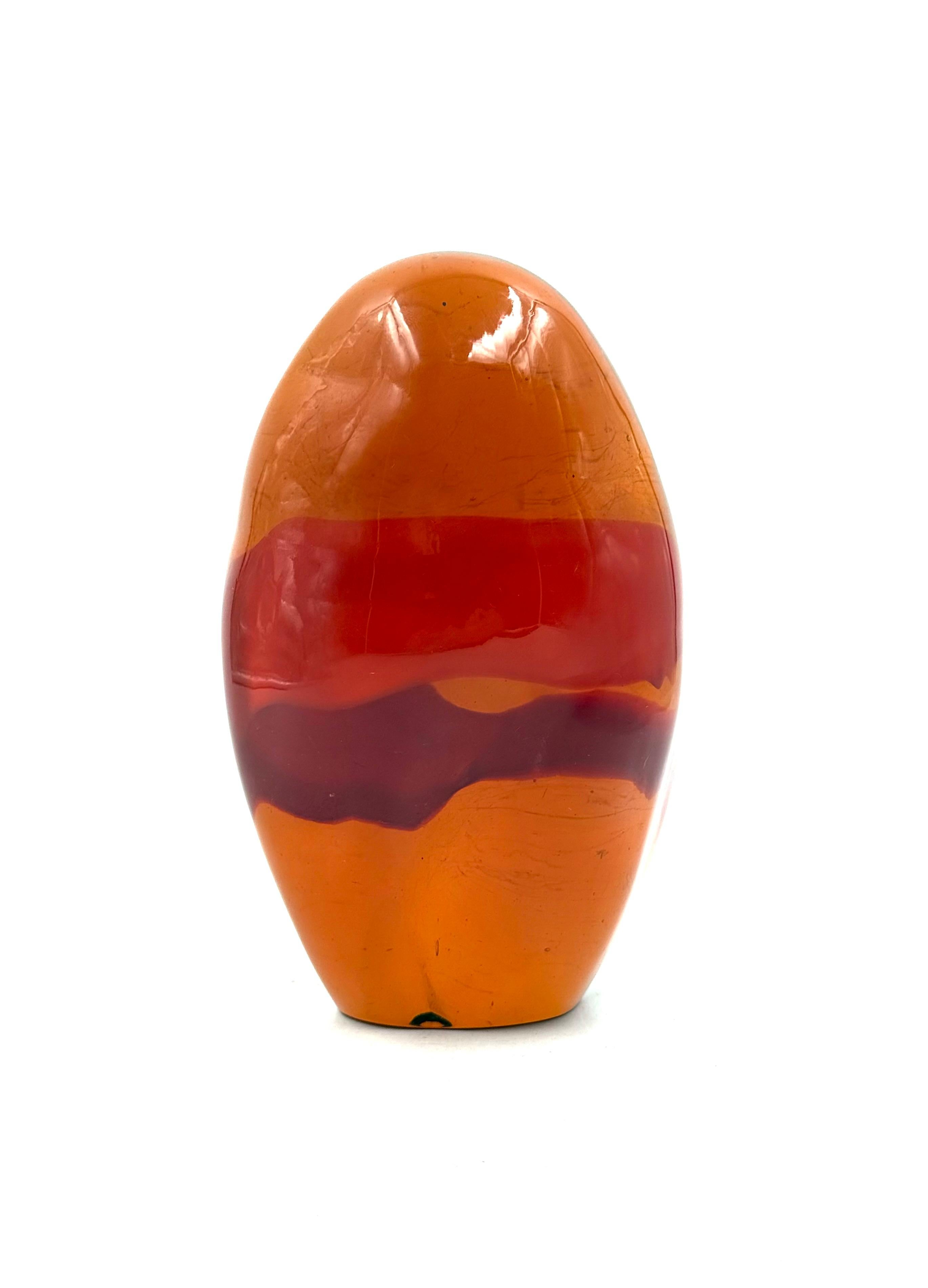 Space age Murano orange glass presse-papier, Italy 1960s in vendita 6