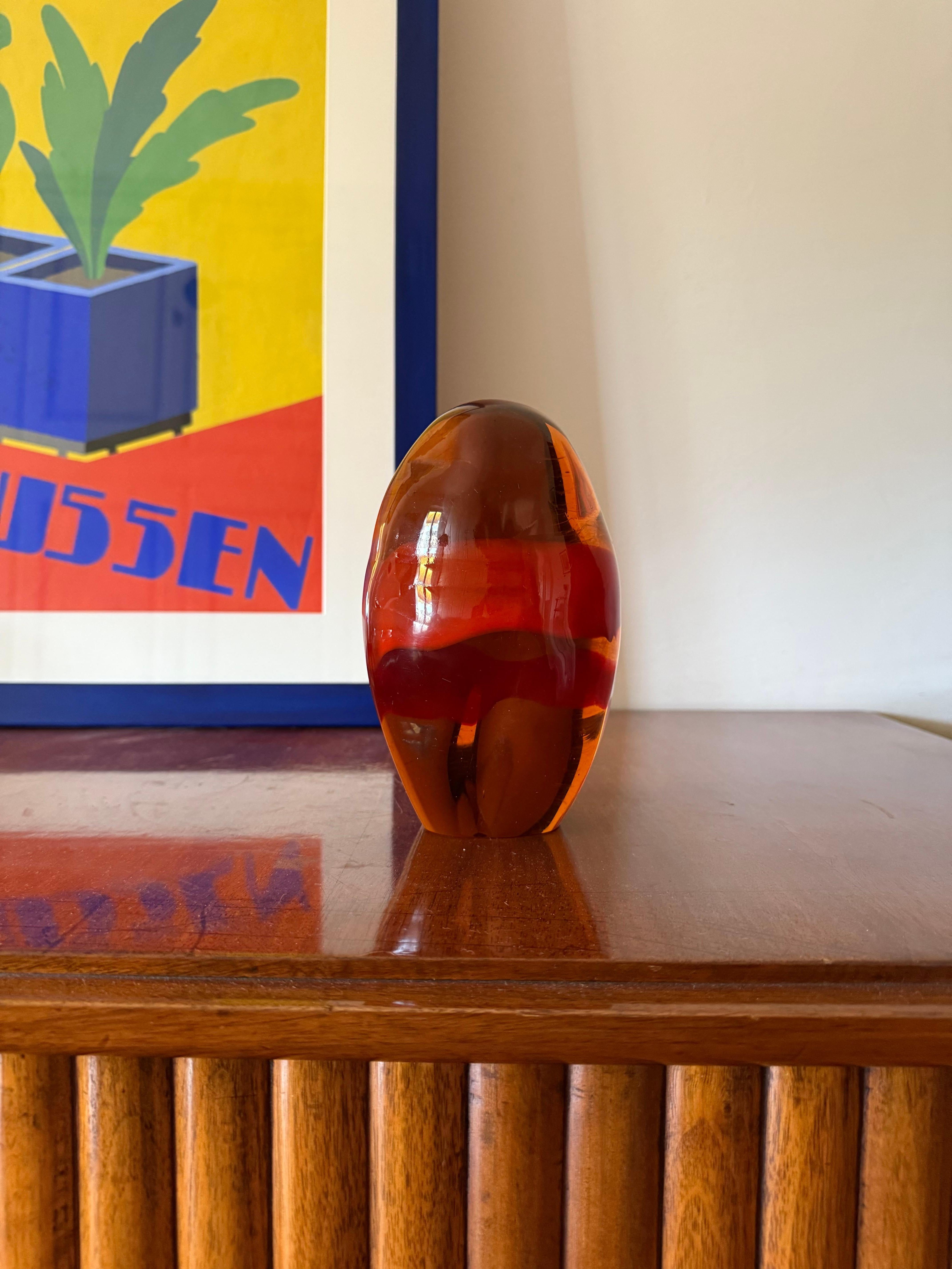 Space Age Space age Murano orange glass presse-papier, Italy 1960s in vendita