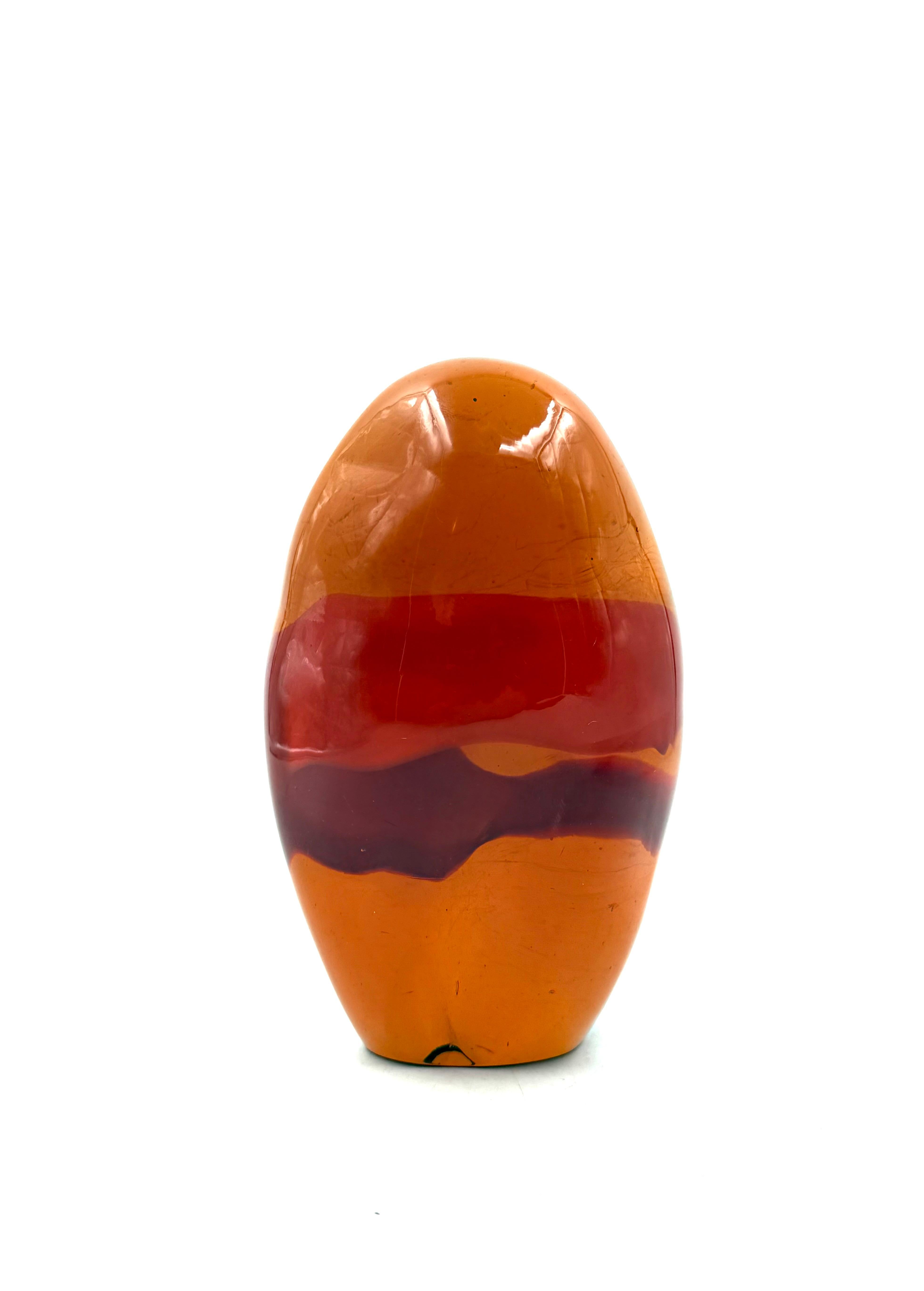 Space age Murano orange glass presse-papier, Italy 1960s In condizioni ottime in vendita a Firenze, IT