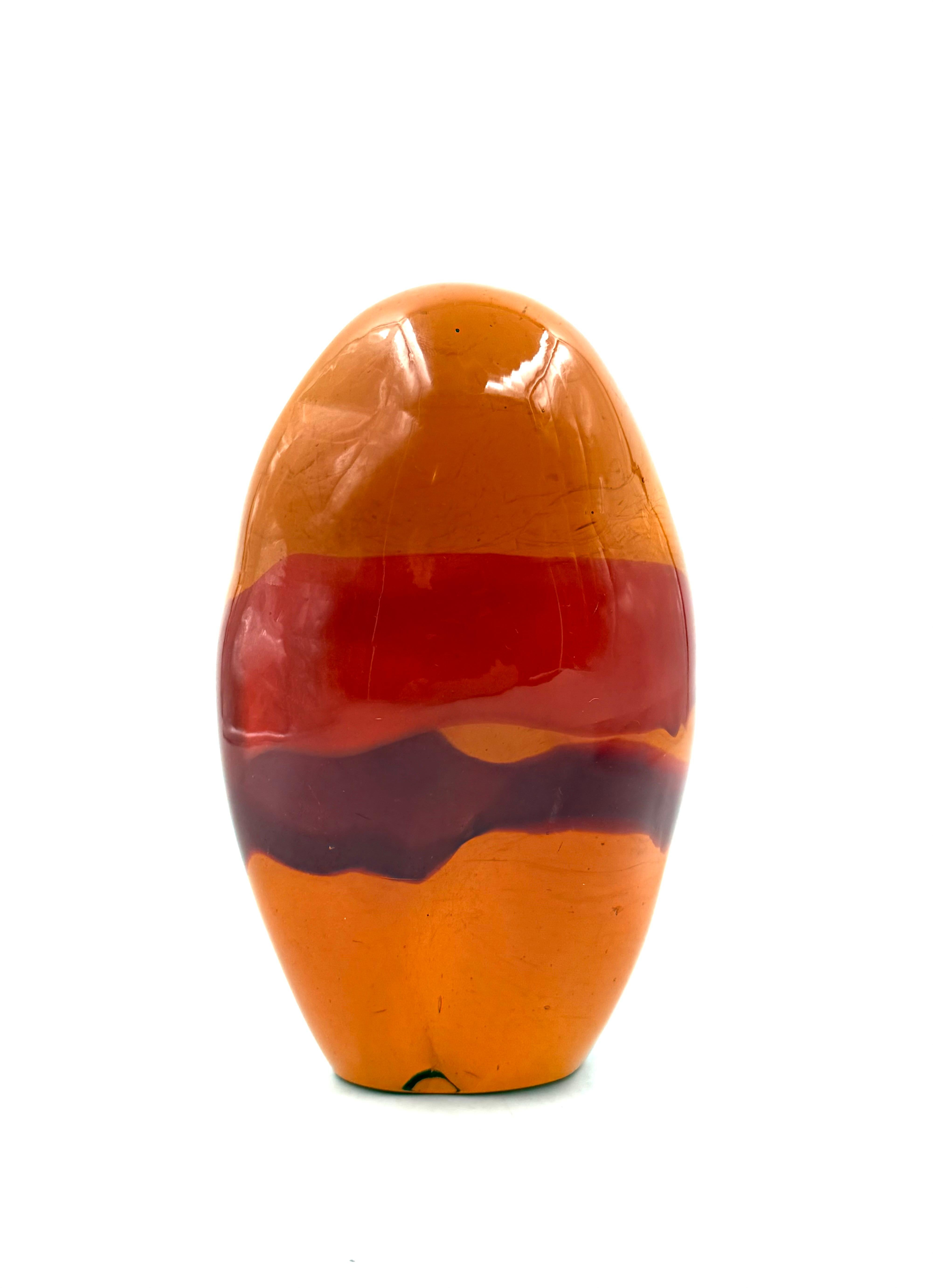 Mid-20th Century Space age Murano orange glass presse-papier, Italy 1960s in vendita