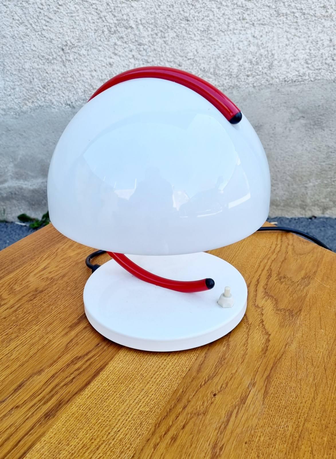 Italian Space Age Mushroom Table Lamp Designed by Luigi Massoni for Guzzini, Italy 70s