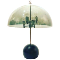 Space Age Mushroom Table Lamp with Smoke Lucite Shade