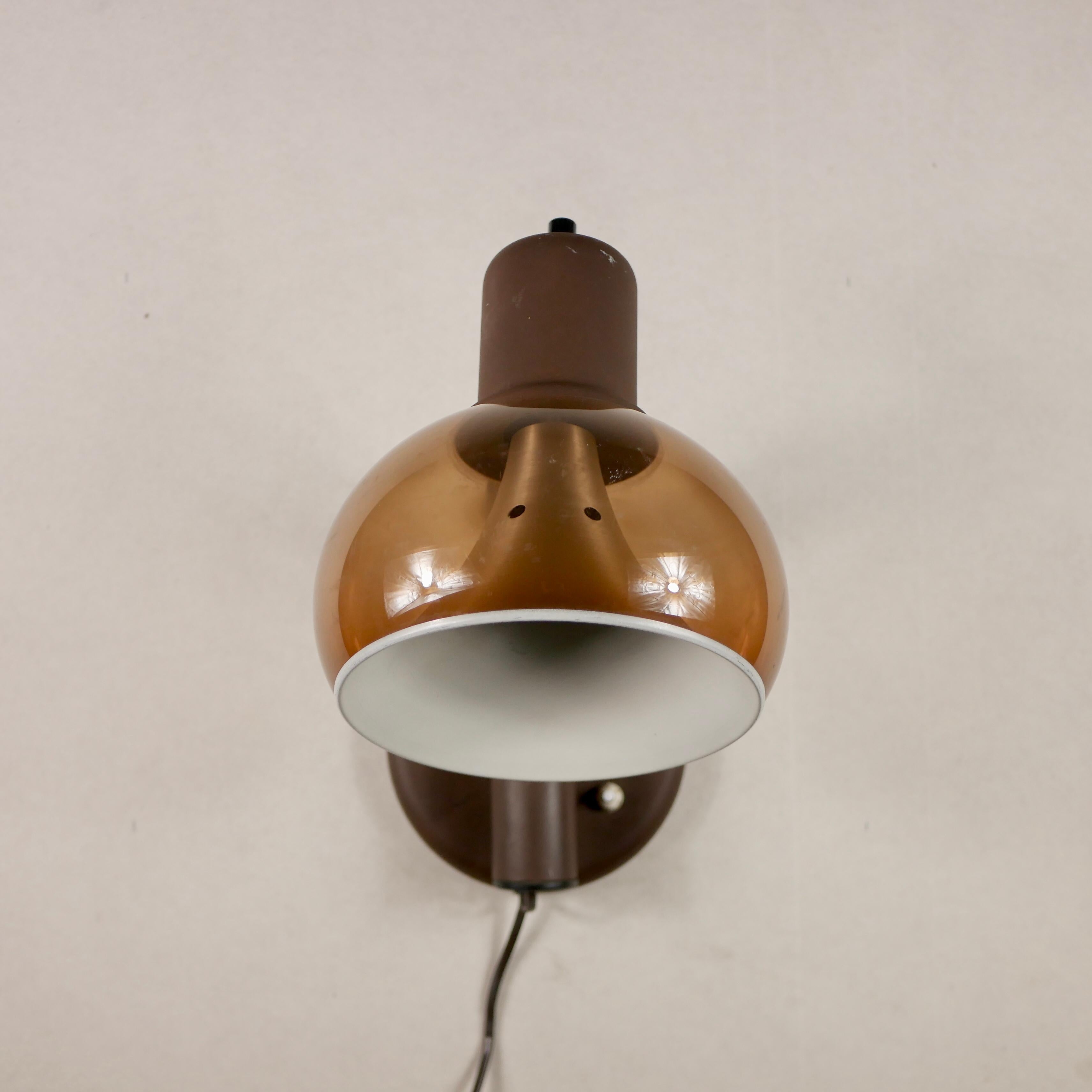 Metal Space Age Mushroom Wall Light from the Netherlands, 1970s For Sale