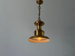 Space Age Nautilus Brass Pendant Lamp, 1970s, Germany