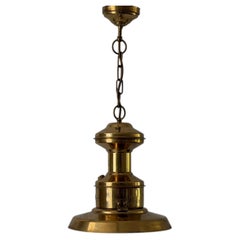 Space Age Nautilus Brass Pendant Lamp, 1970s, Germany