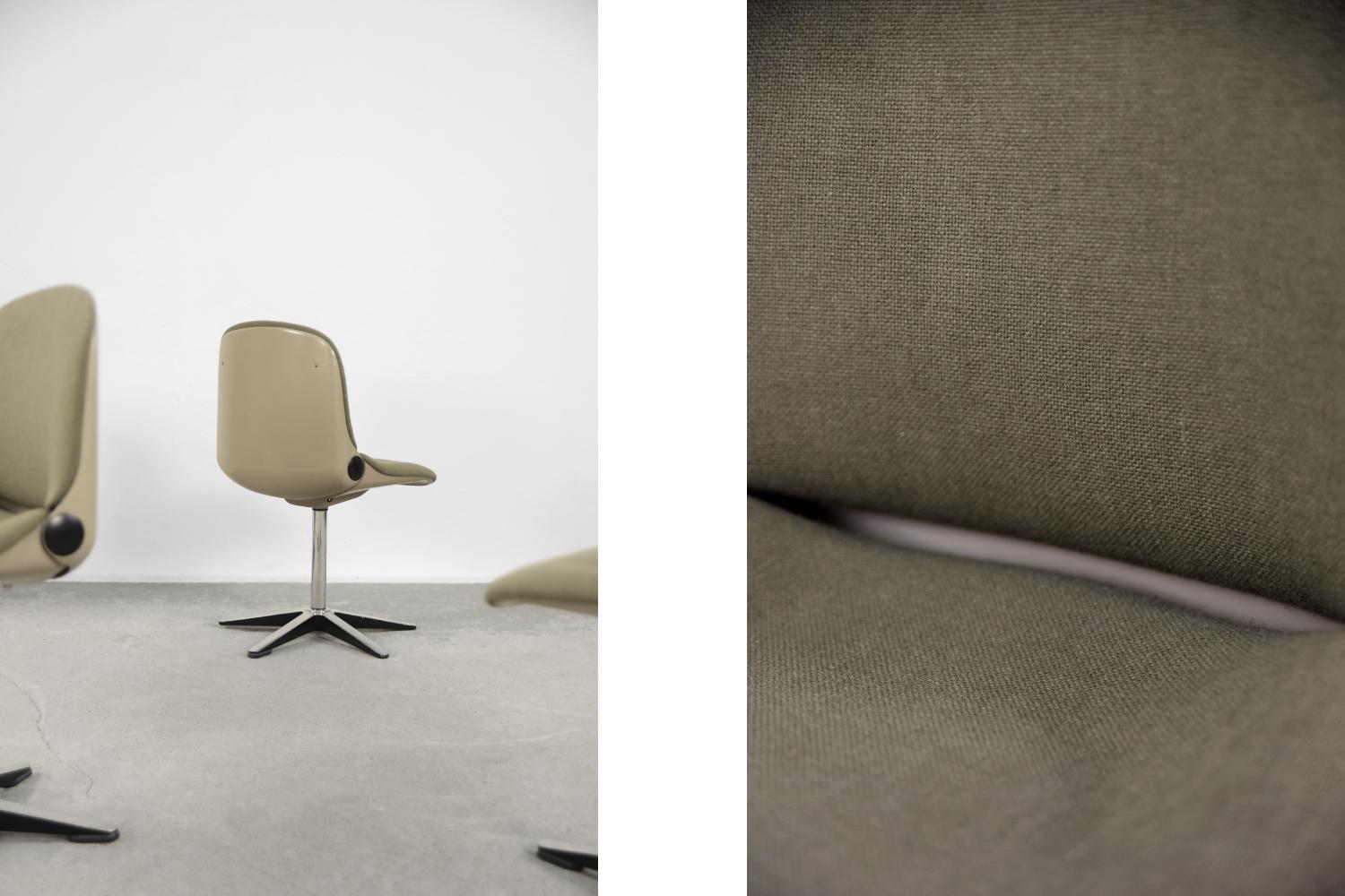 Chaises de bureau 232 de l'ère spatiale de Wilhelm Ritz pour Wilkhahn, 1970, ensemble de 4 pièces 4