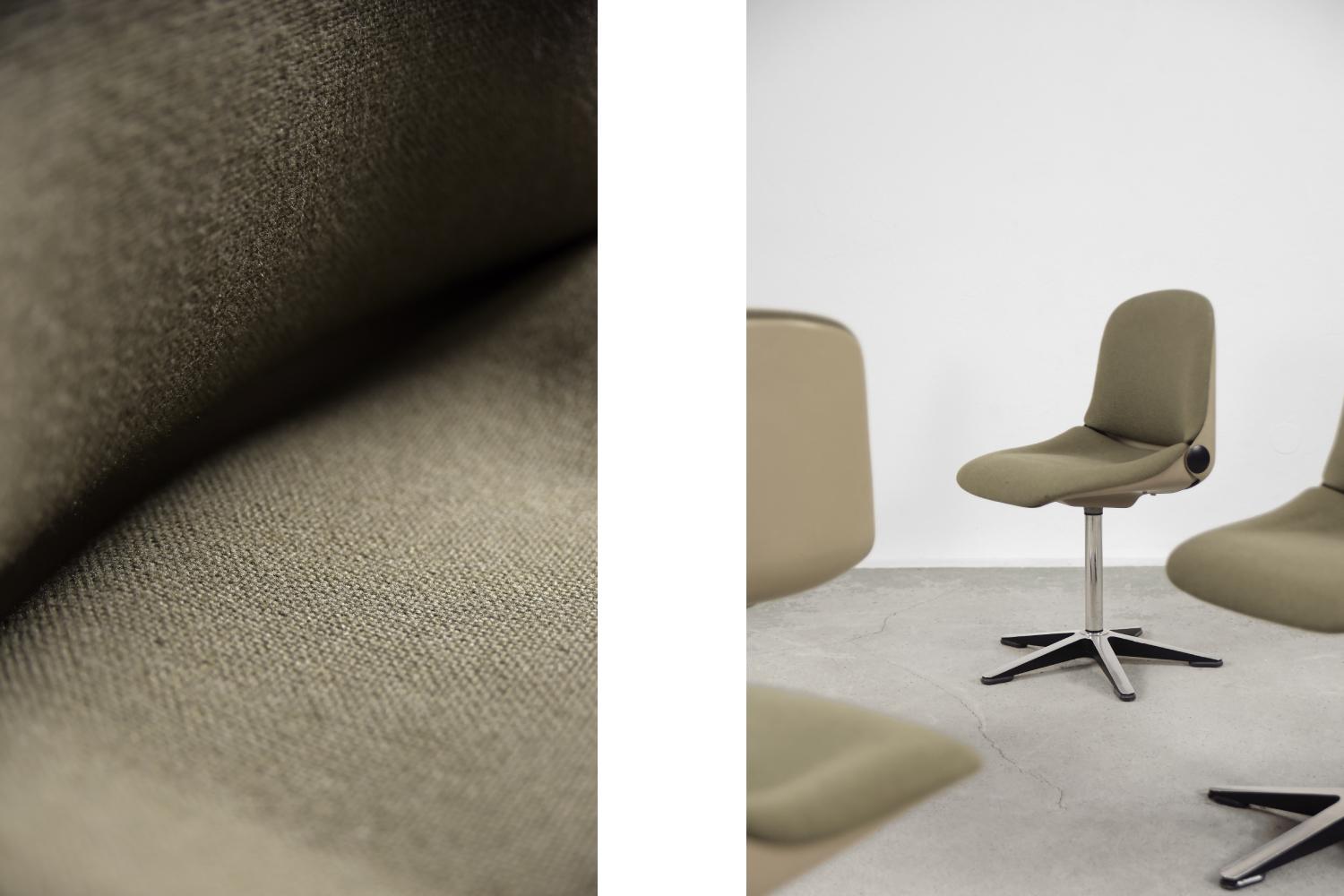 Chaises de bureau 232 de l'ère spatiale de Wilhelm Ritz pour Wilkhahn, 1970, ensemble de 4 pièces 1