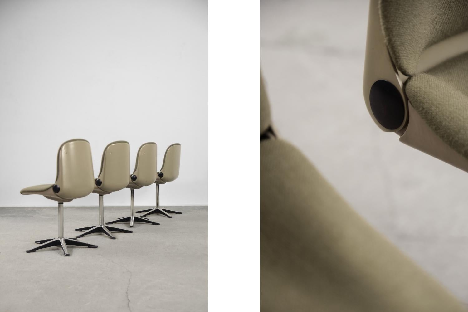 Chaises de bureau 232 de l'ère spatiale de Wilhelm Ritz pour Wilkhahn, 1970, ensemble de 4 pièces 2